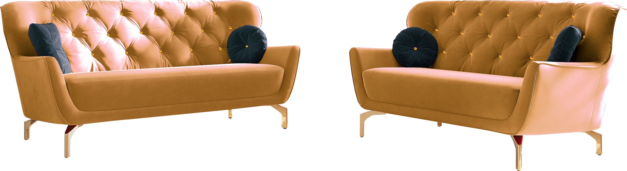 sit&more Polstergarnitur "Orient 3", (2 tlg.), inkl. 4 Zierkissen mit Stras günstig online kaufen