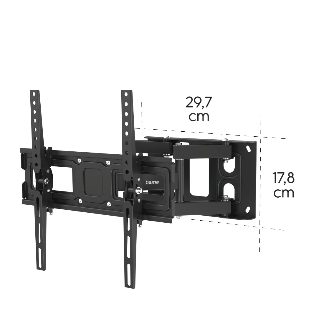 Hama TV-Wandhalterung »TV-Wandhalterung vollbeweglich 32 bis 75 Zoll 55 65 75 bis 40 kg« Schwenkbar 160 Grad, neigbar 15 Grad, ausziehbar