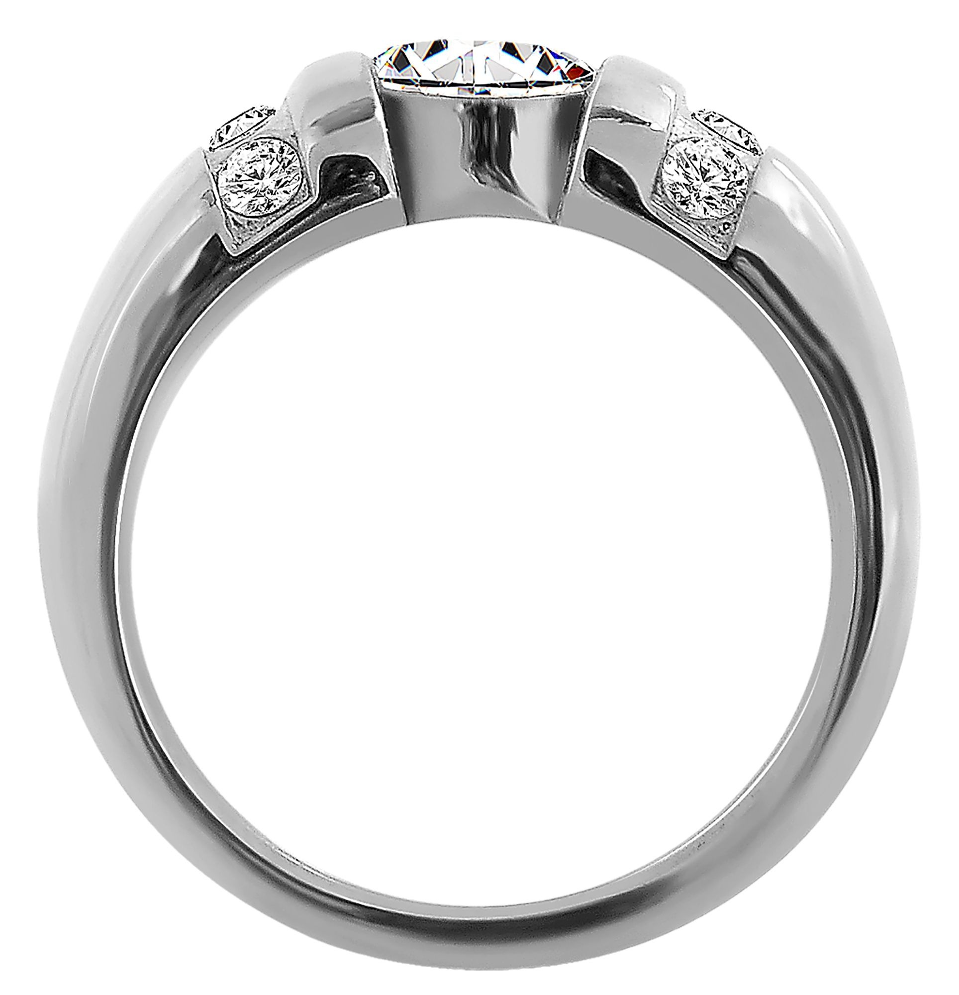 Fingerring ADELIA´S "Damen Ring aus Edelstahl mit Zirkonia" Gr. 52, silber, Fingerringe, Damen, 52, Edelstahl, Fingerring 9