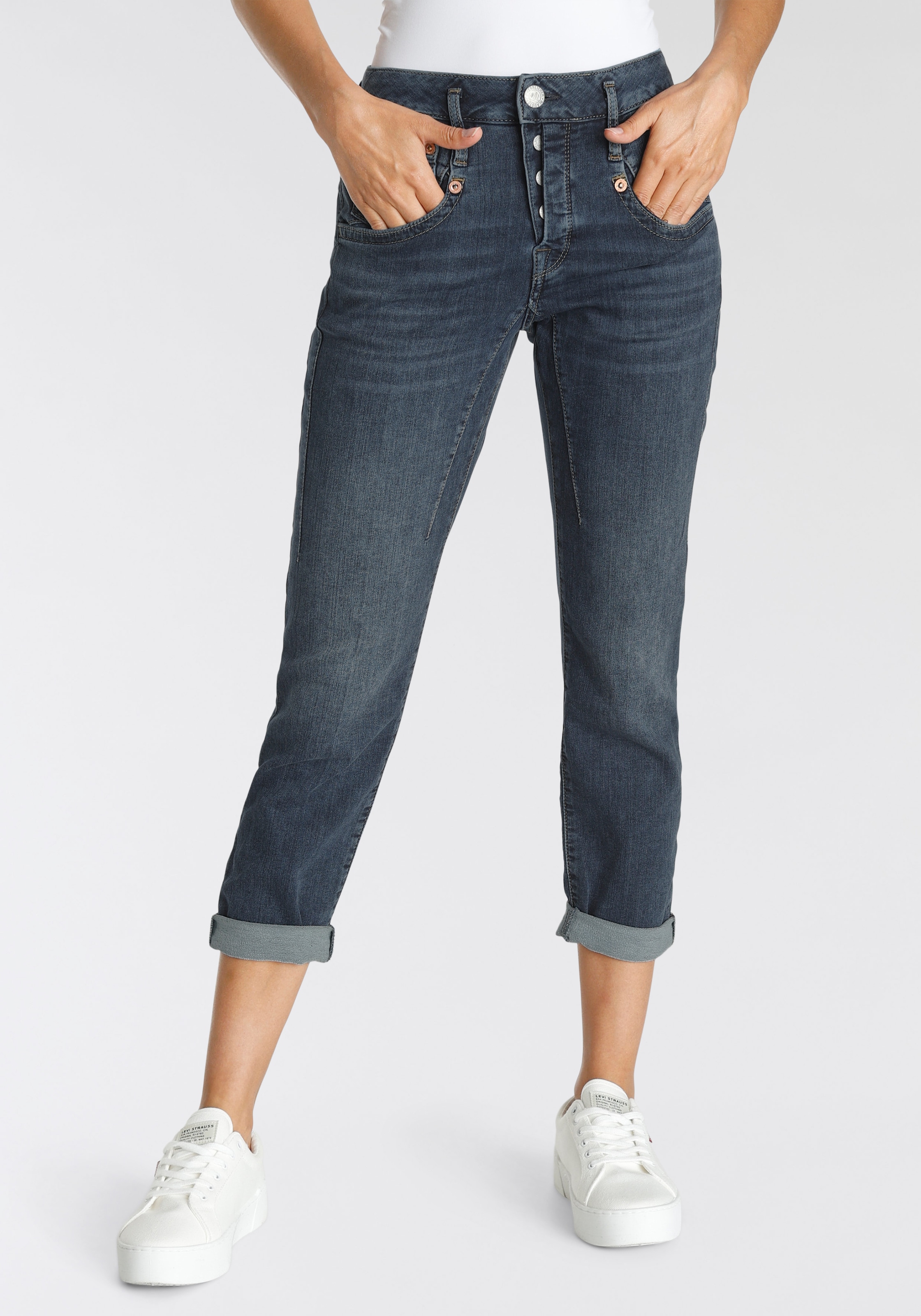 Herrlicher Boyfriend-Jeans »Shyra Cropped Jogg Denim«, weiche Haptik, Abriebeffekte, Vintage