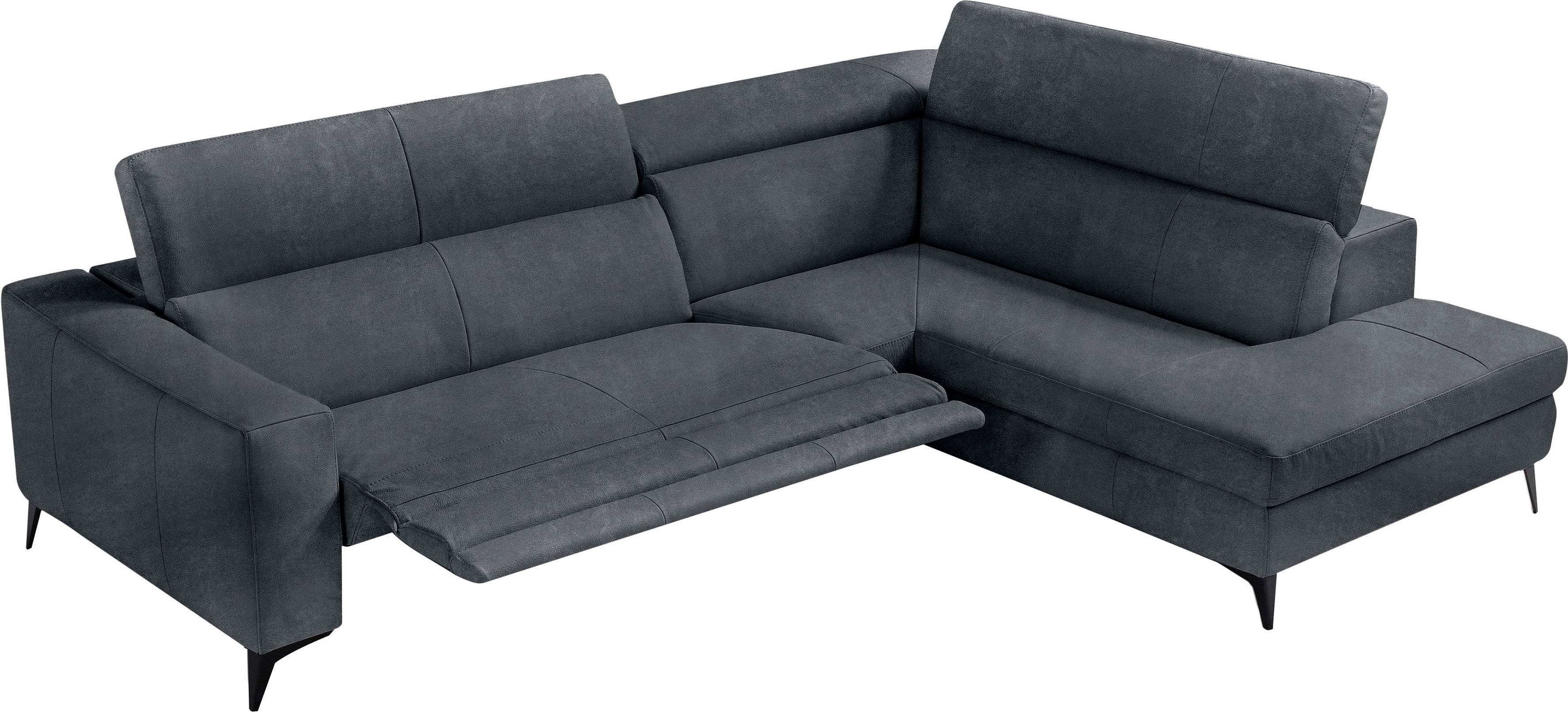 Egoitaliano Ecksofa "Edith, Designsofa mit hohem Sitzkomfort, Breite 269cm, L-Form" inkl. elektrischer Relaxfunktion und manuell verstellbaren Kopfteilen