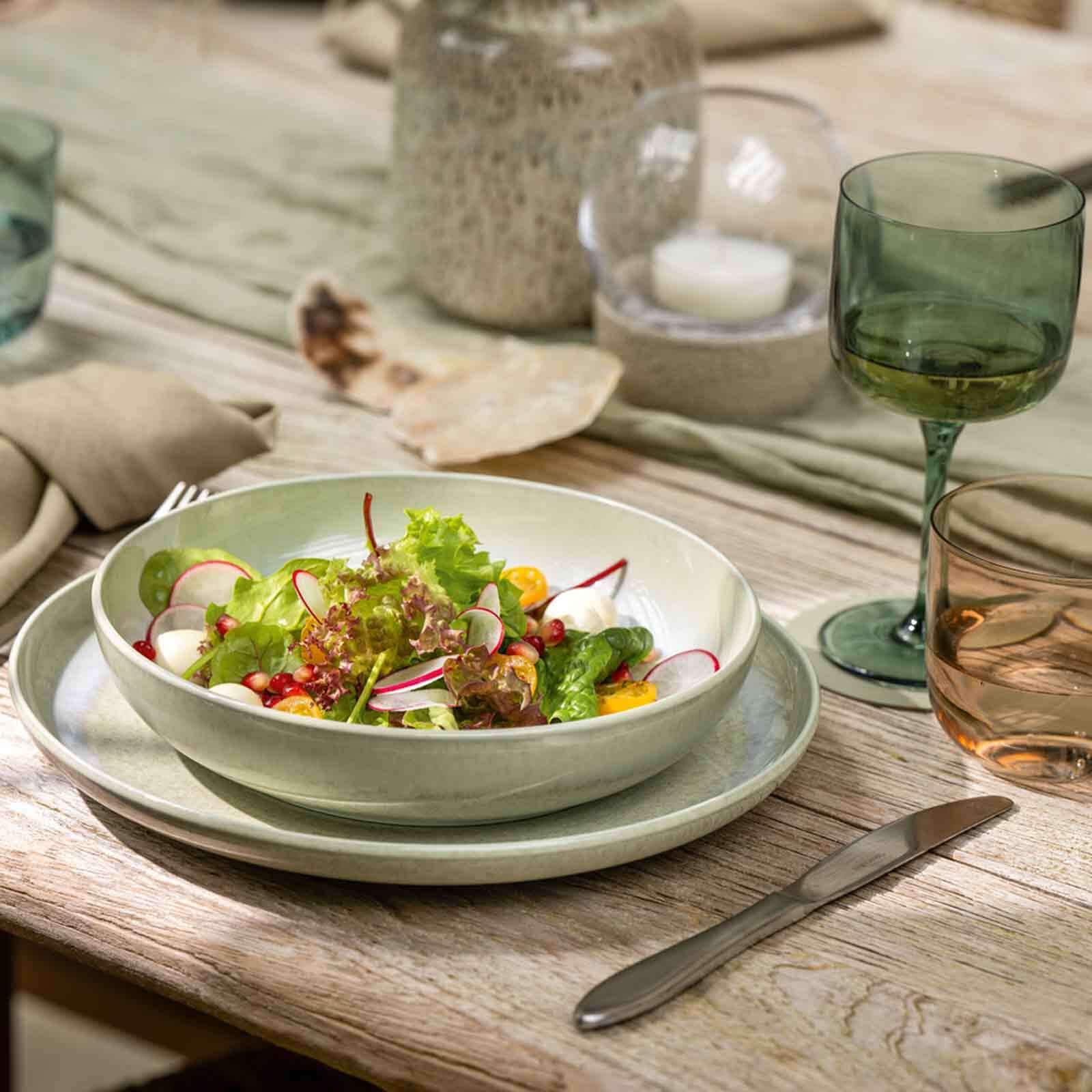 like. by Villeroy & Boch Geschirr-Set »Tafel-Set Perlemor Alga 4er Set grün«