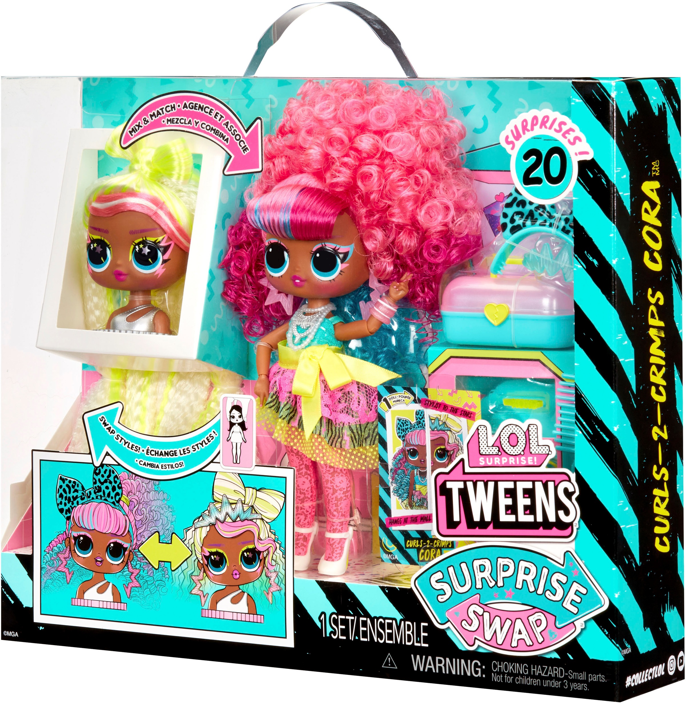 L.O.L. SURPRISE! Anziehpuppe »L.O.L. Surprise Tweens Surprise Swap - Curls-2- Crimps Cora«, mit zusätzlichem Kopf im anderem Look