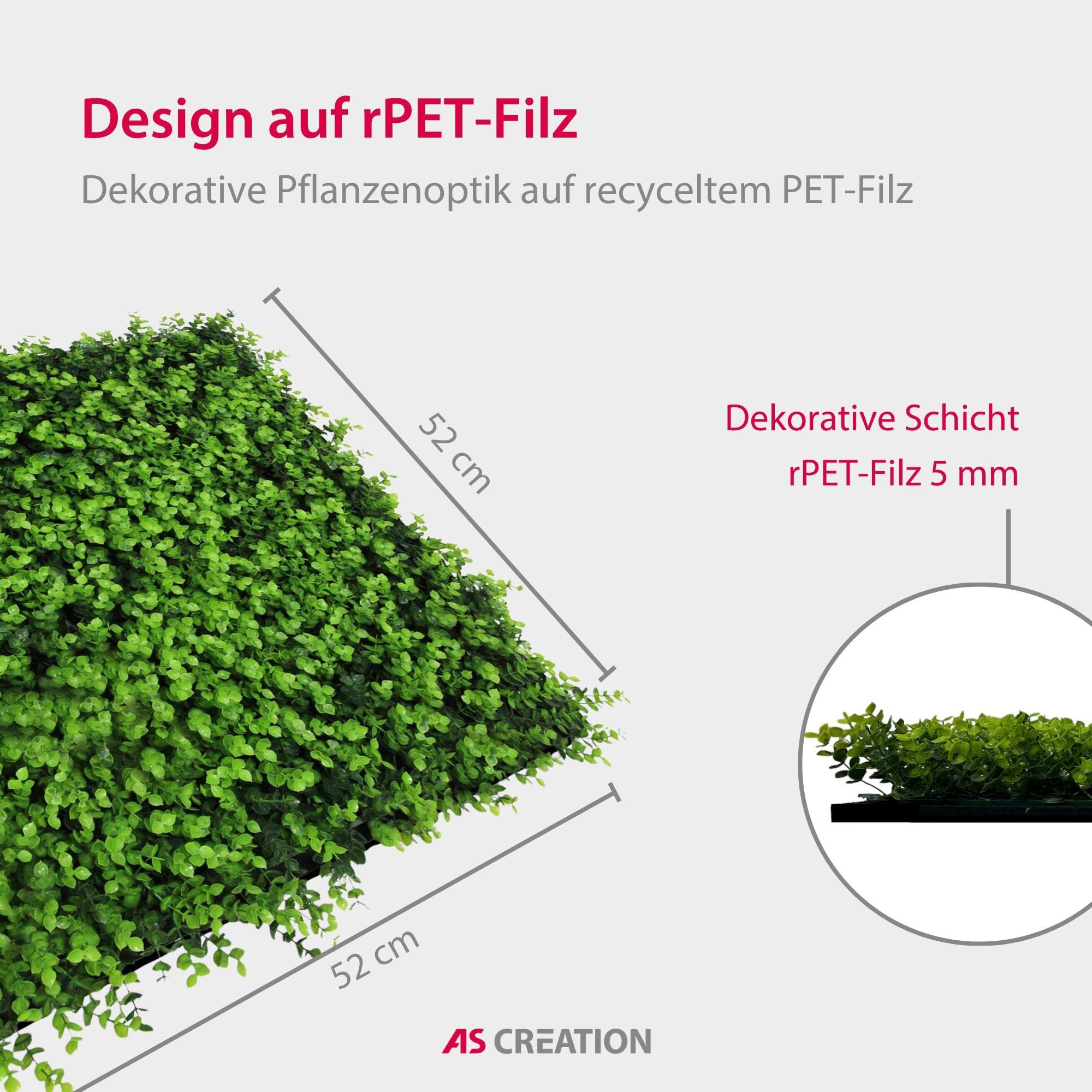 Architects Paper Wandpaneel »A.S. Création Modular Wall Wandpaneel Pflanzenoptik« 1 tlg. Kunstpflanzen auf rPET-Filz für farbstarke botanische 3D-Wände