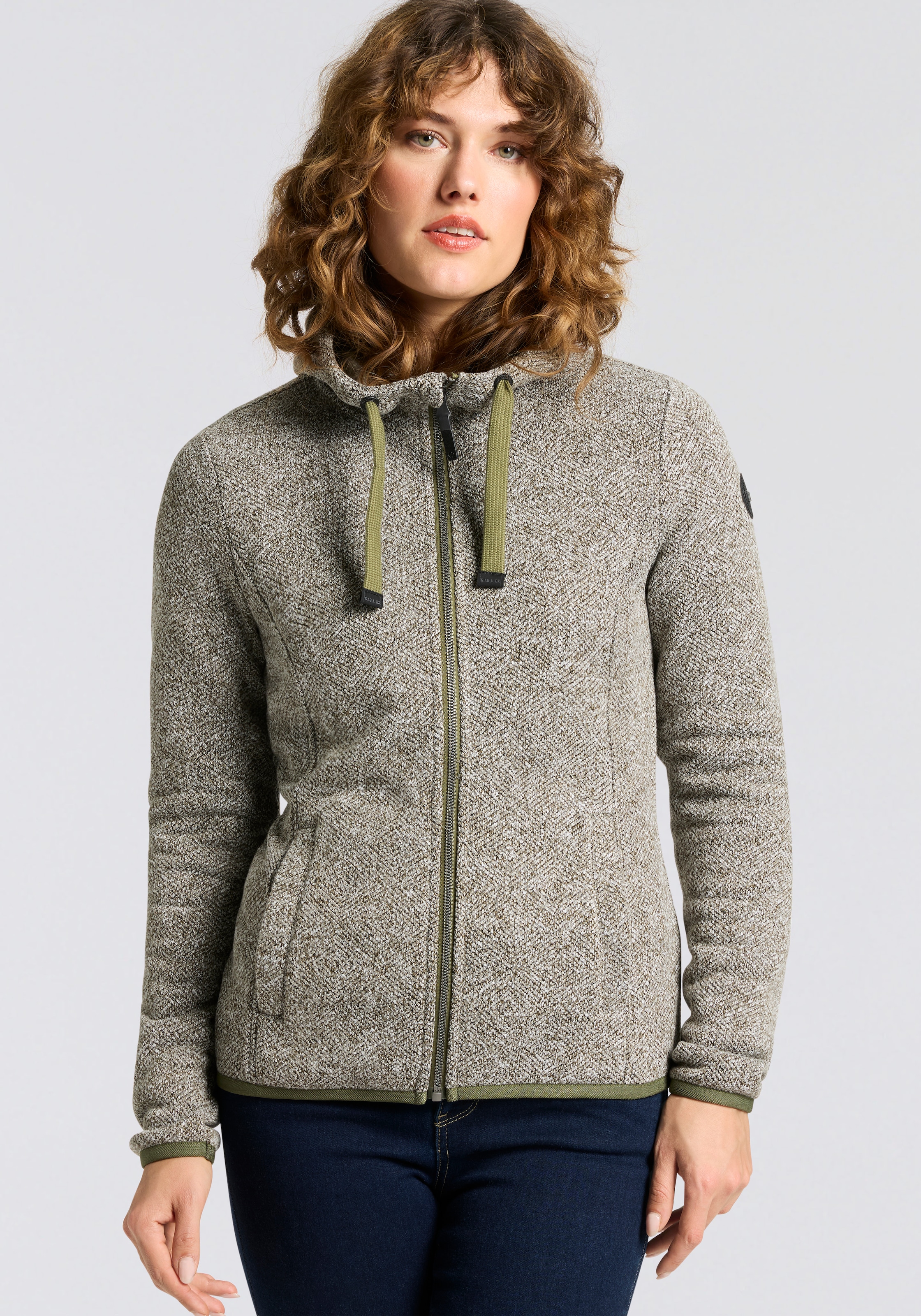 G.I.G.A. DX by killtec Strickfleecejacke "GW 52 WMN KNTFLC JCKT" mit Kapuze mit Kordelzug, atmungsaktiv, schnell trocknend