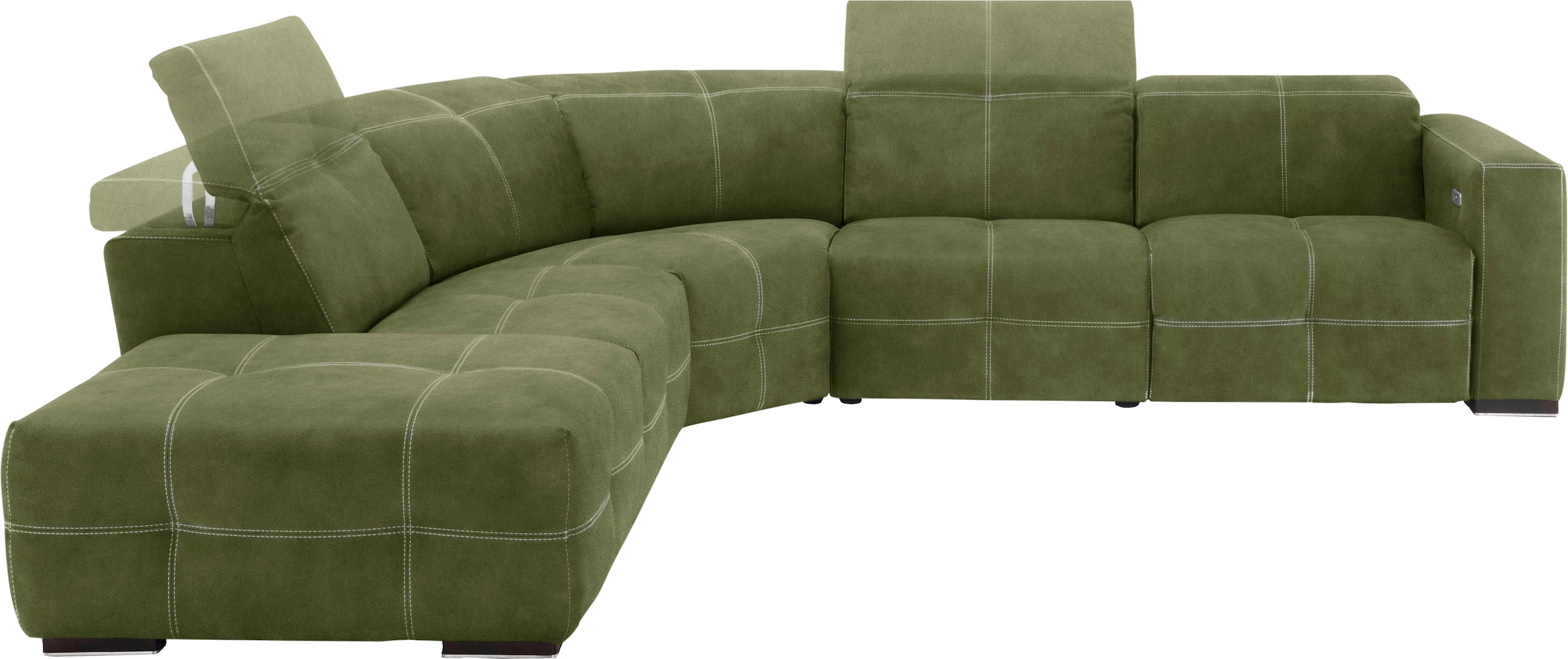 Egoitaliano Ecksofa "Sauvanne, Designsofa der Extraklasse, elegant und bequem, L-Form" wahlweise mit elektrischer Relaxfunktion, Kopfteilverstellung