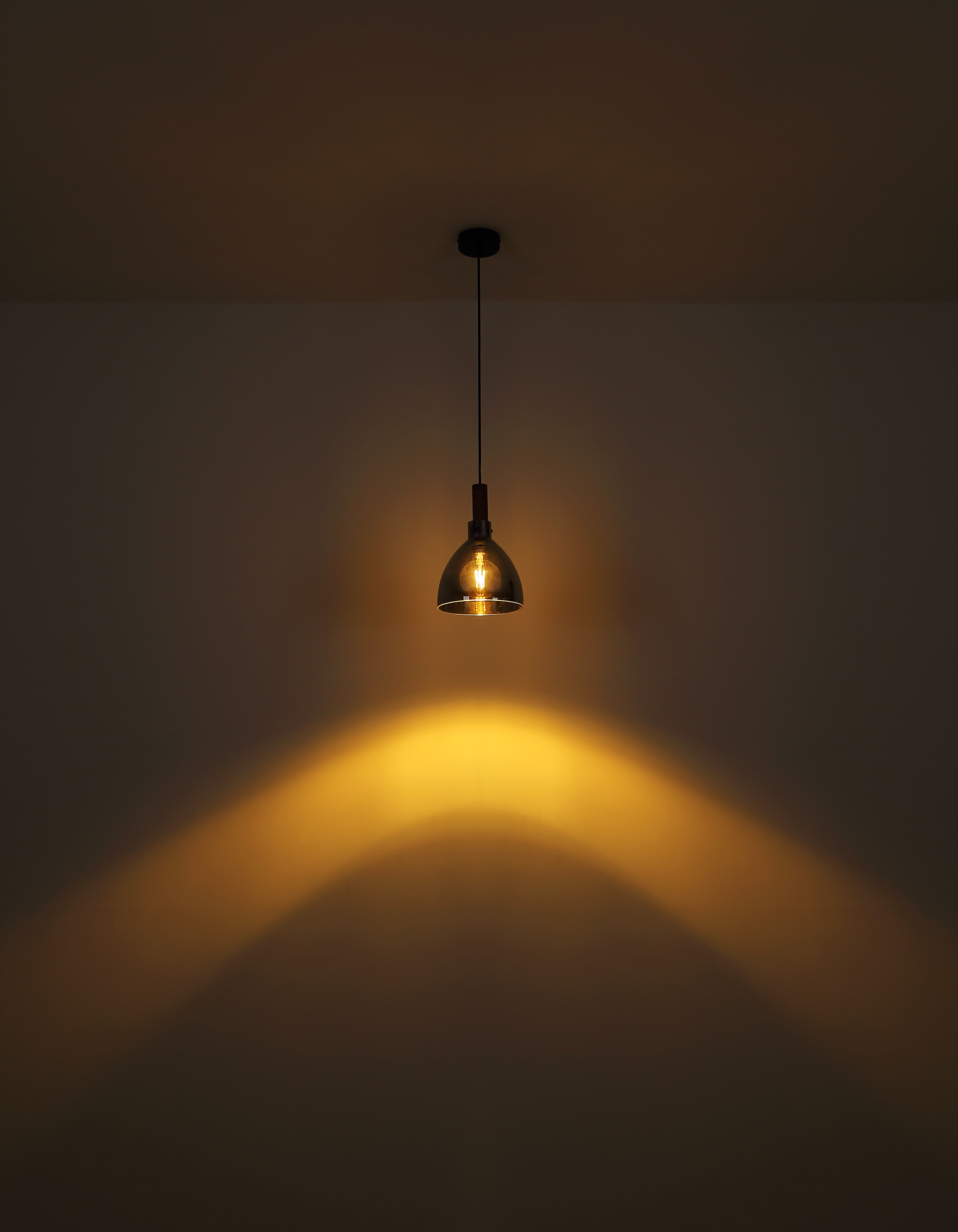 GLOBO LIGHTING Hängeleuchte »MATTEA«, Leuchtmittel E27 | ohne Leuchtmittel, Hänelampe/Pendelleuchte/Glas rauchfarben/Wohnzimmer/Esszimmer