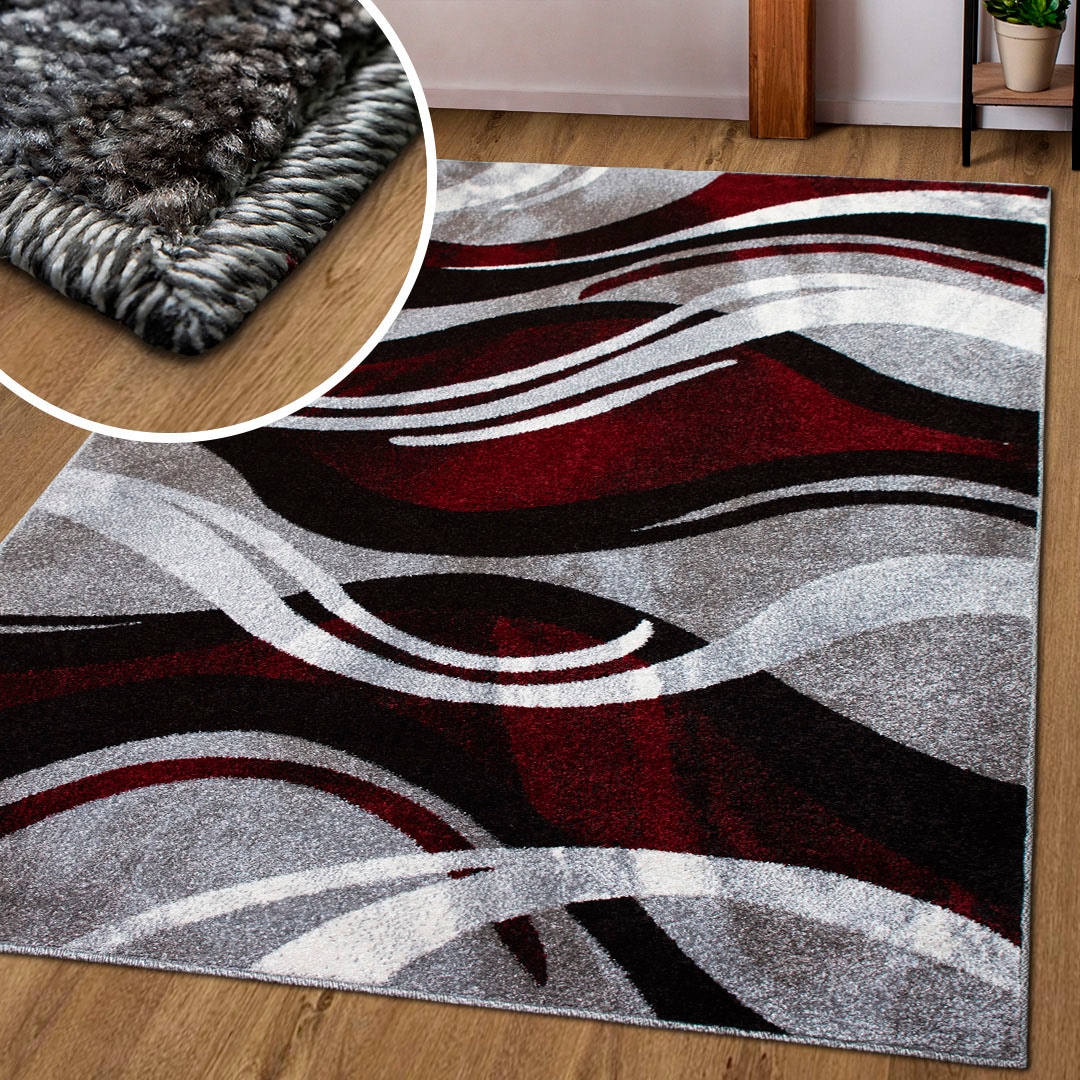 my home Teppich »Joas«, rechteckig, mit besonders weichem Flor, Kurzflor, modernes  Wellen Muster bestellen | BAUR