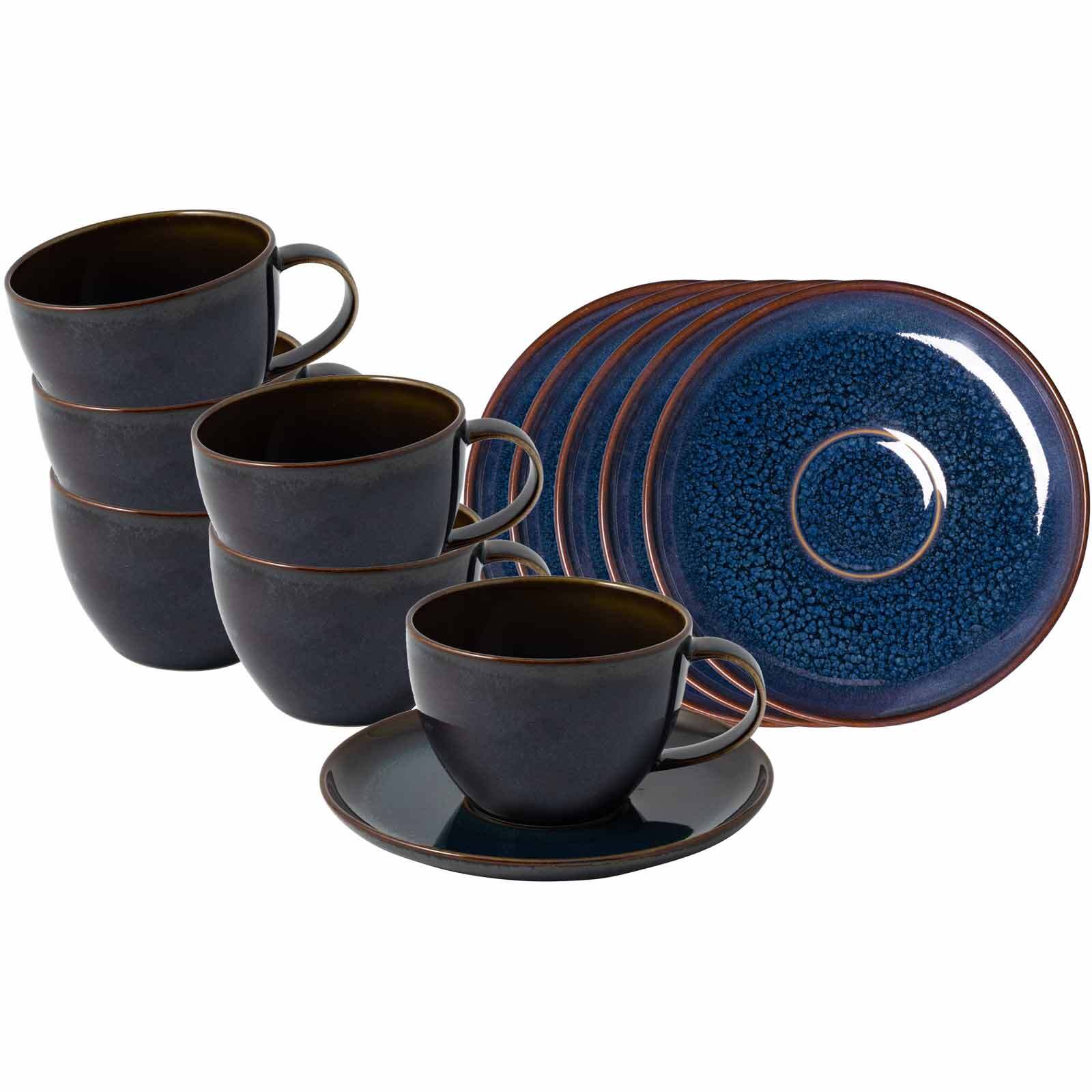 like. by Villeroy & Boch Tasse "Kaffeetassen mit Untertassen Crafted 170 ml 12er Set" Spülmaschinengeeignet, Mikrowellengeeignet