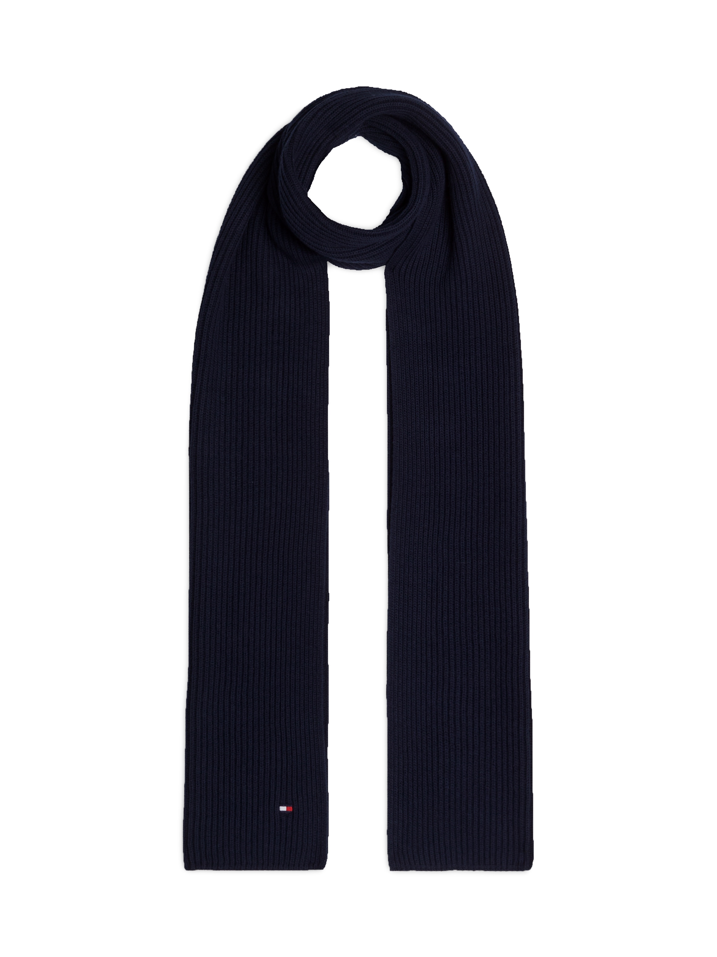 Tommy Hilfiger Strickschal "TH FLAG PIMA COTTON CASH SCARF", mit Logosticke günstig online kaufen