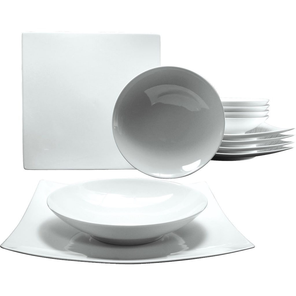 CreaTable Tafelservice »Geschirr-Set Elegance«, (12 tlg., Teller Set für 6 Personen)