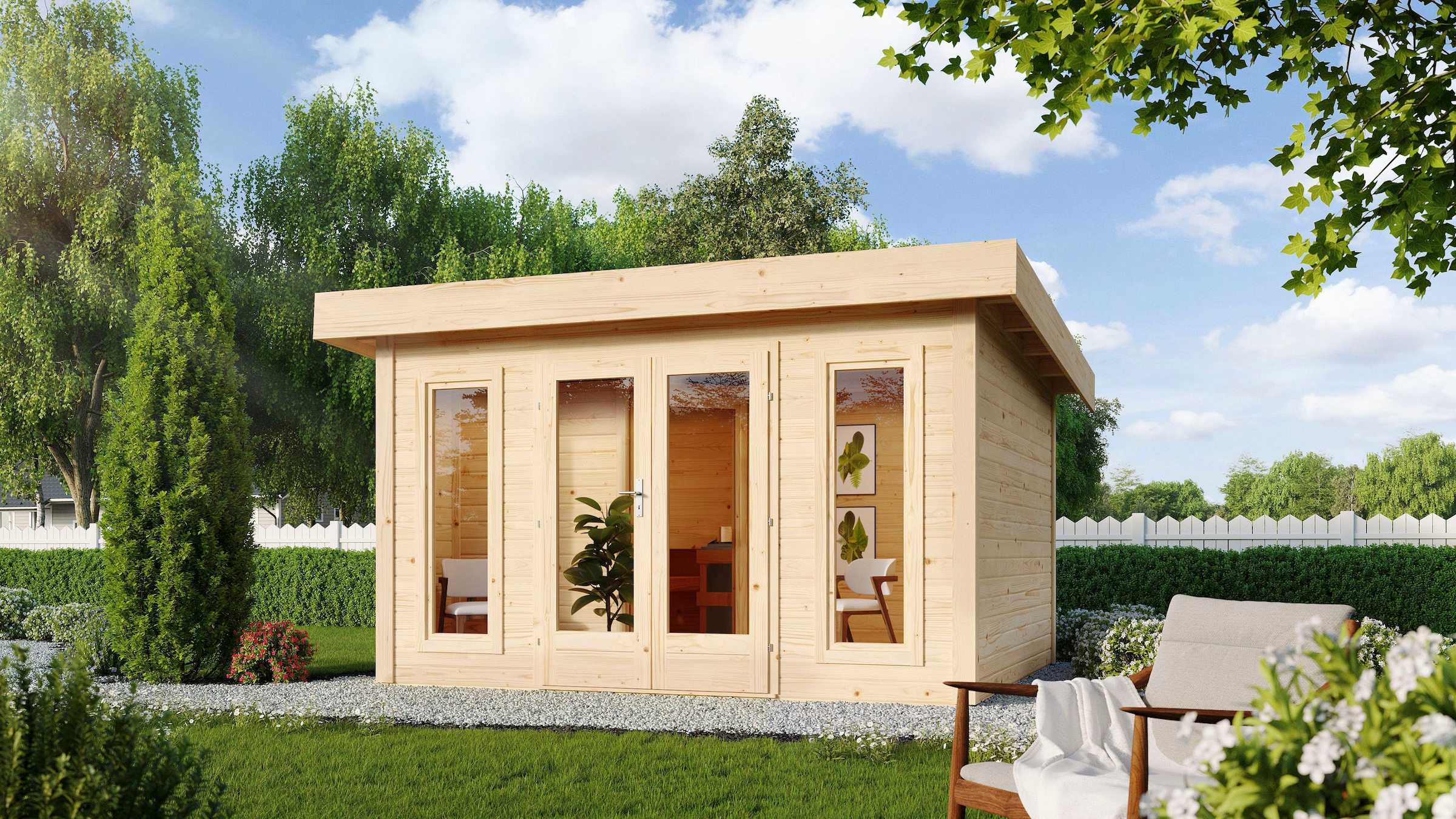 KONIFERA Saunahaus »Norik«, mit Ofen 9 kW ext. Steuerung