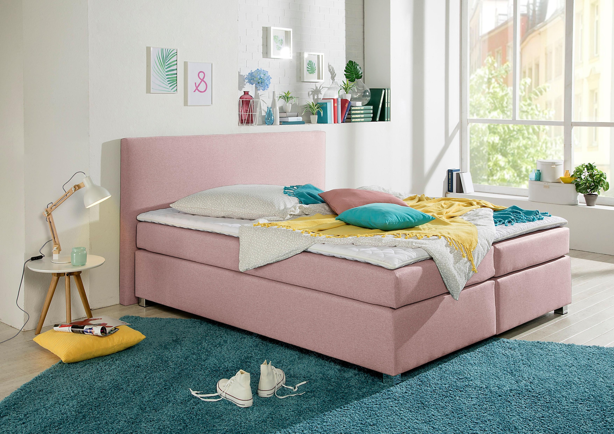 Home affaire Boxspringbett "Eliana" inkl. Topper, in 4 Breiten, 3 Matratzenarten und 2 Härtegraden