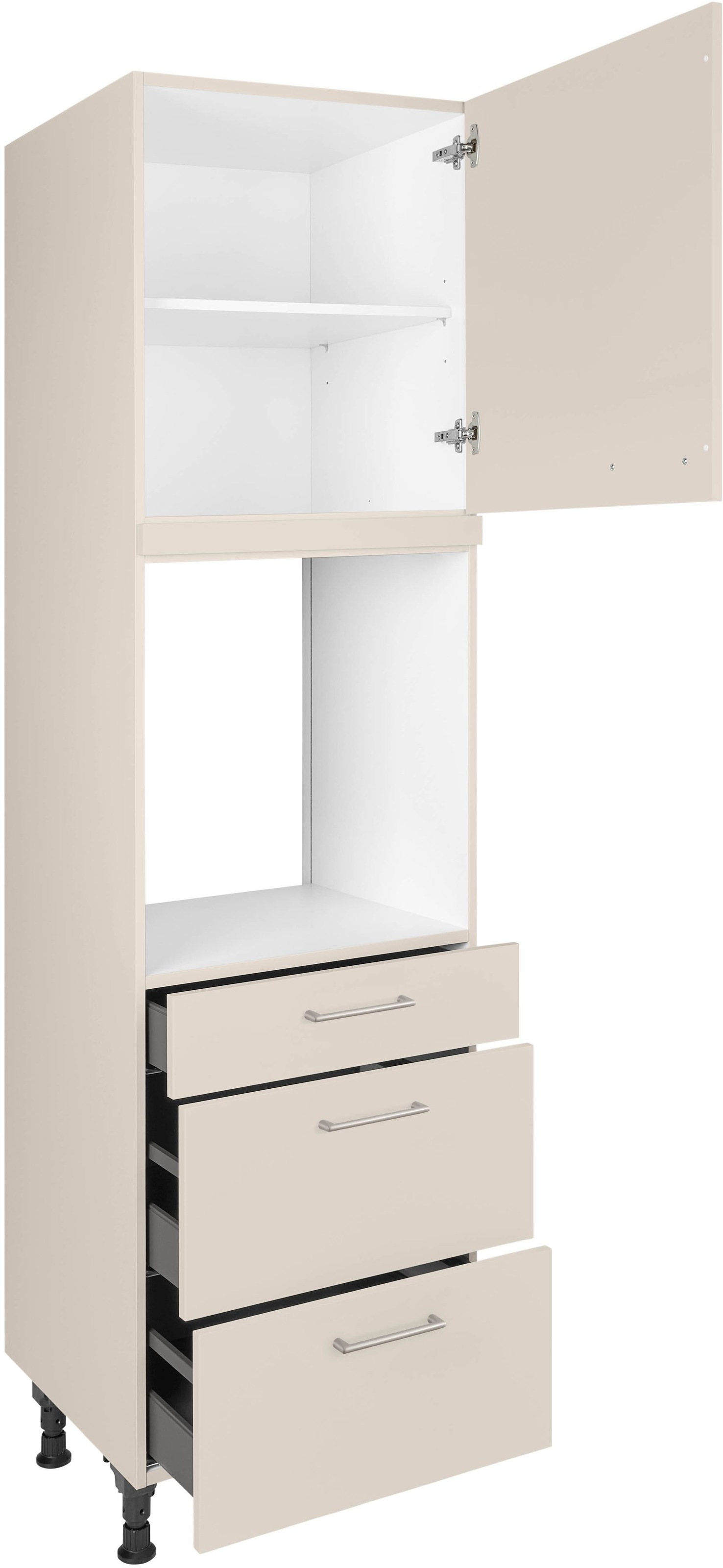 nobilia® Backofenumbauschrank »"Laser", Ausrichtung wählbar, mit Schublade und zwei Auszügen und« einer Tür, vormontiert, Breite/Höhe: 60/216,6 cm