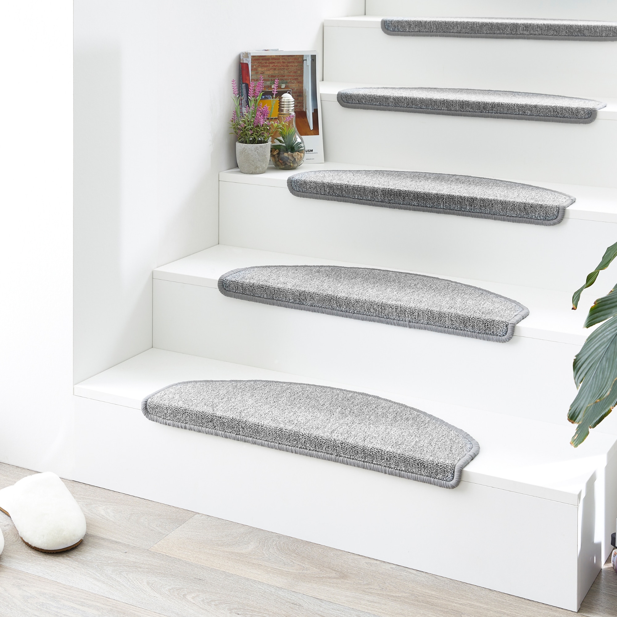 Andiamo Stufenmatte »Rambo, Made in Poland« halbrund 4 mm Höhe melierte Schlinge, selbstklebend, 15 Stück in einem Set