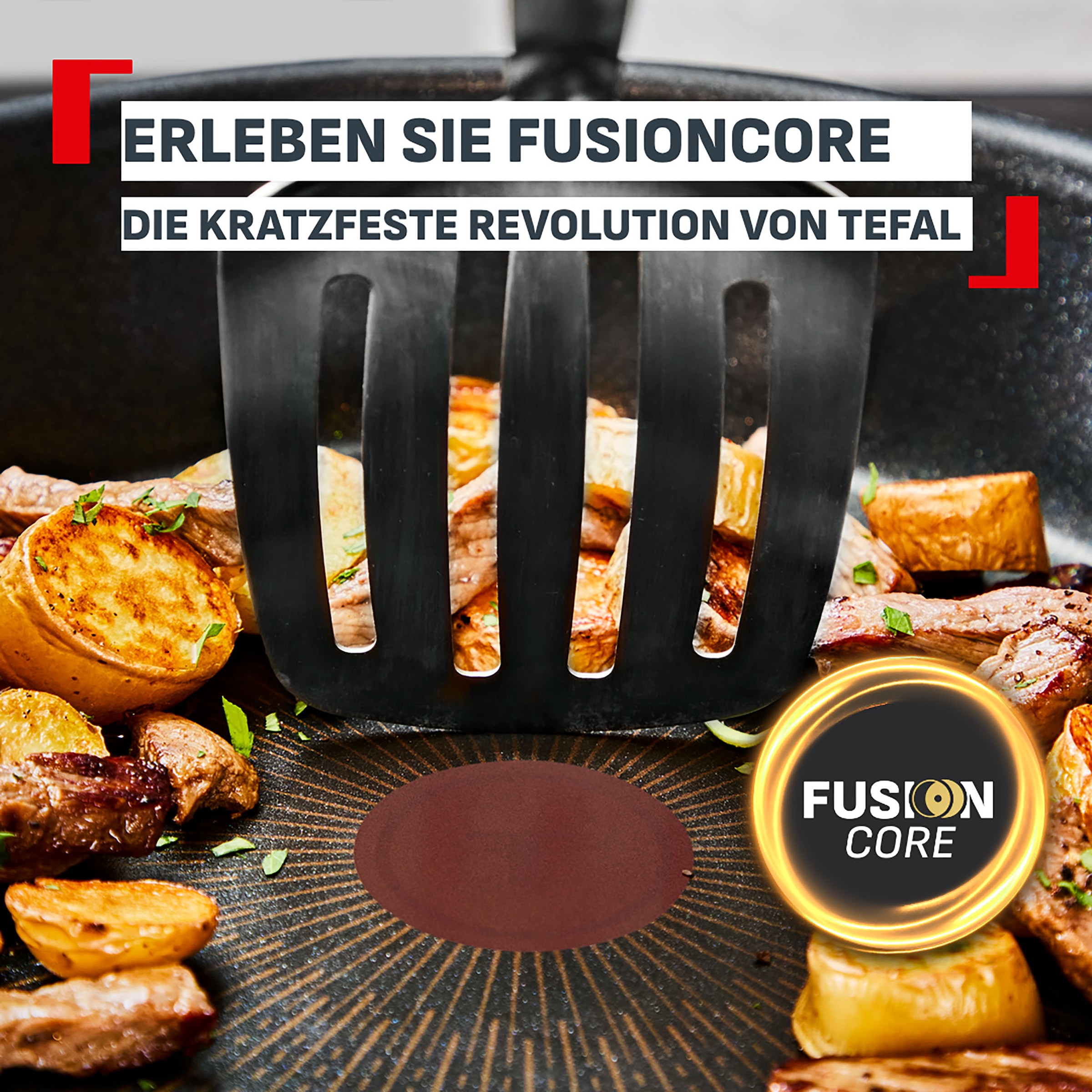 Tefal Wok »Experience« Aluminium 1x Wokpfanne 28 cm, 1 tlg. FusionCore Antihaftversiegelung, Induktion, Temperaturanzeiger