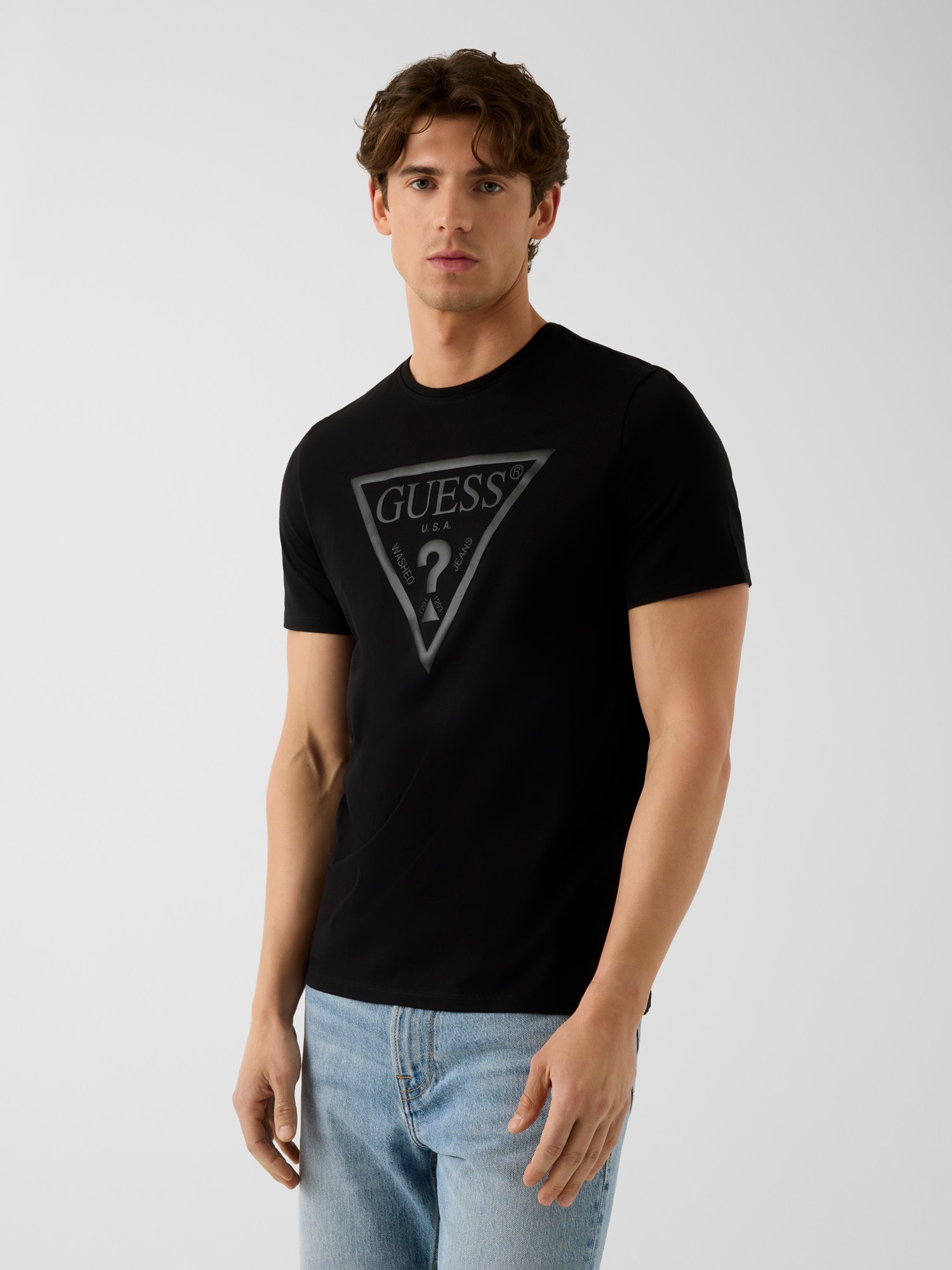 Guess Herren Schwarz T-Shirt M6yi71 K3745 Slim Groß - Bild 5