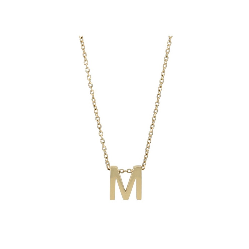 Kette ohne Anhänger ADELIA´S "Damen Halskette – Buchstabe N aus Edelstahl 45+5", gold, Halsketten, Damen, 50cm, Edelstahl, Ideal zum Verschenken – schlicht und stilvoll