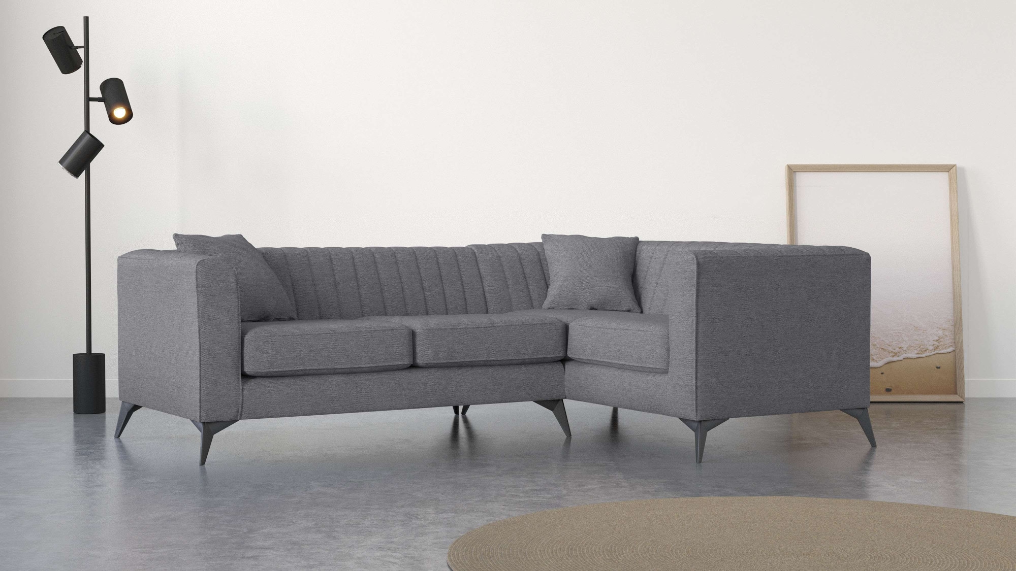 Places of Style Ecksofa "MATTHEW L-Form ideal für kleine Räume, Maße B/T/H: günstig online kaufen