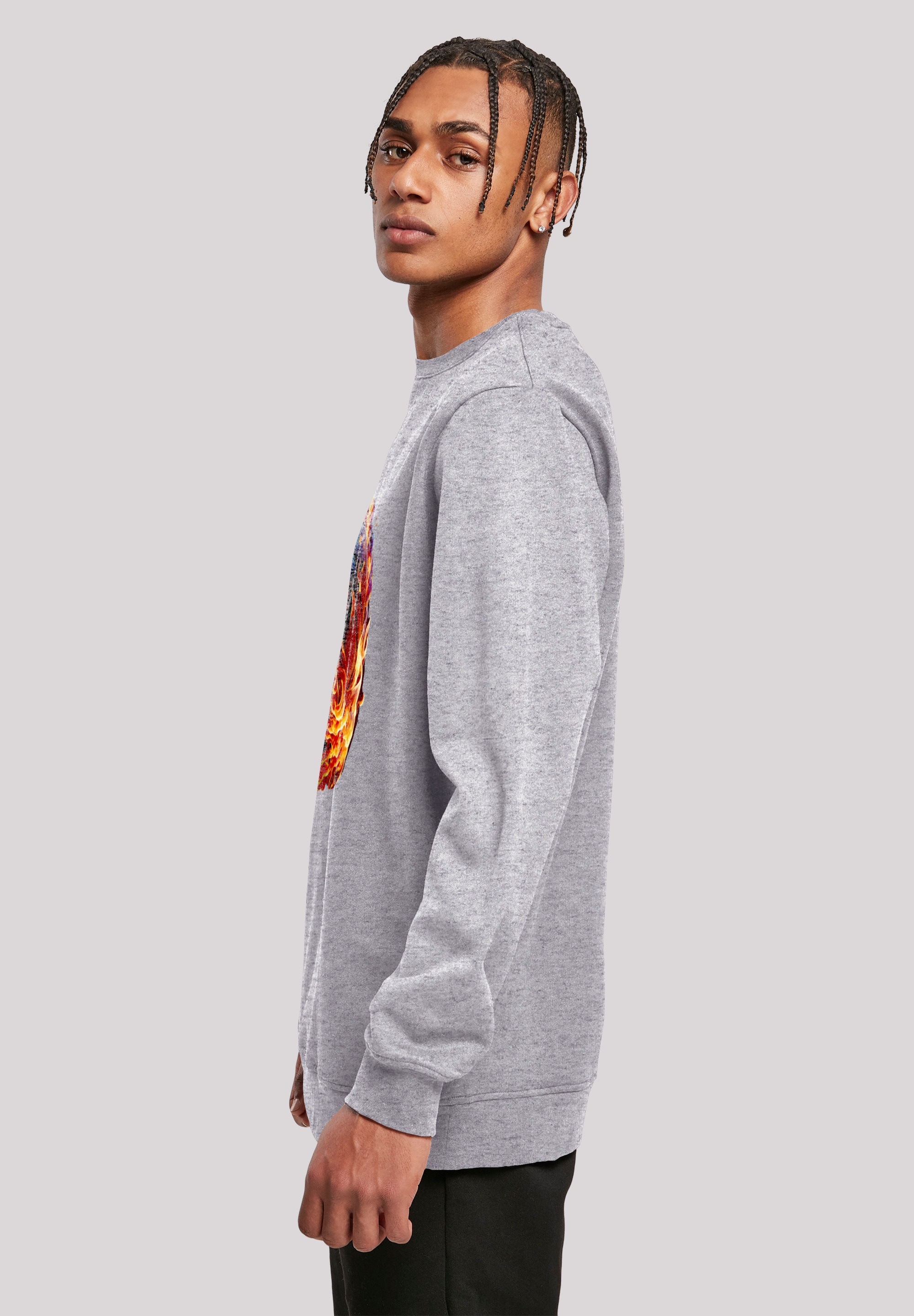 F4NT4STIC Kapuzenpullover »Basketball On Fire Sport CREW«, Print