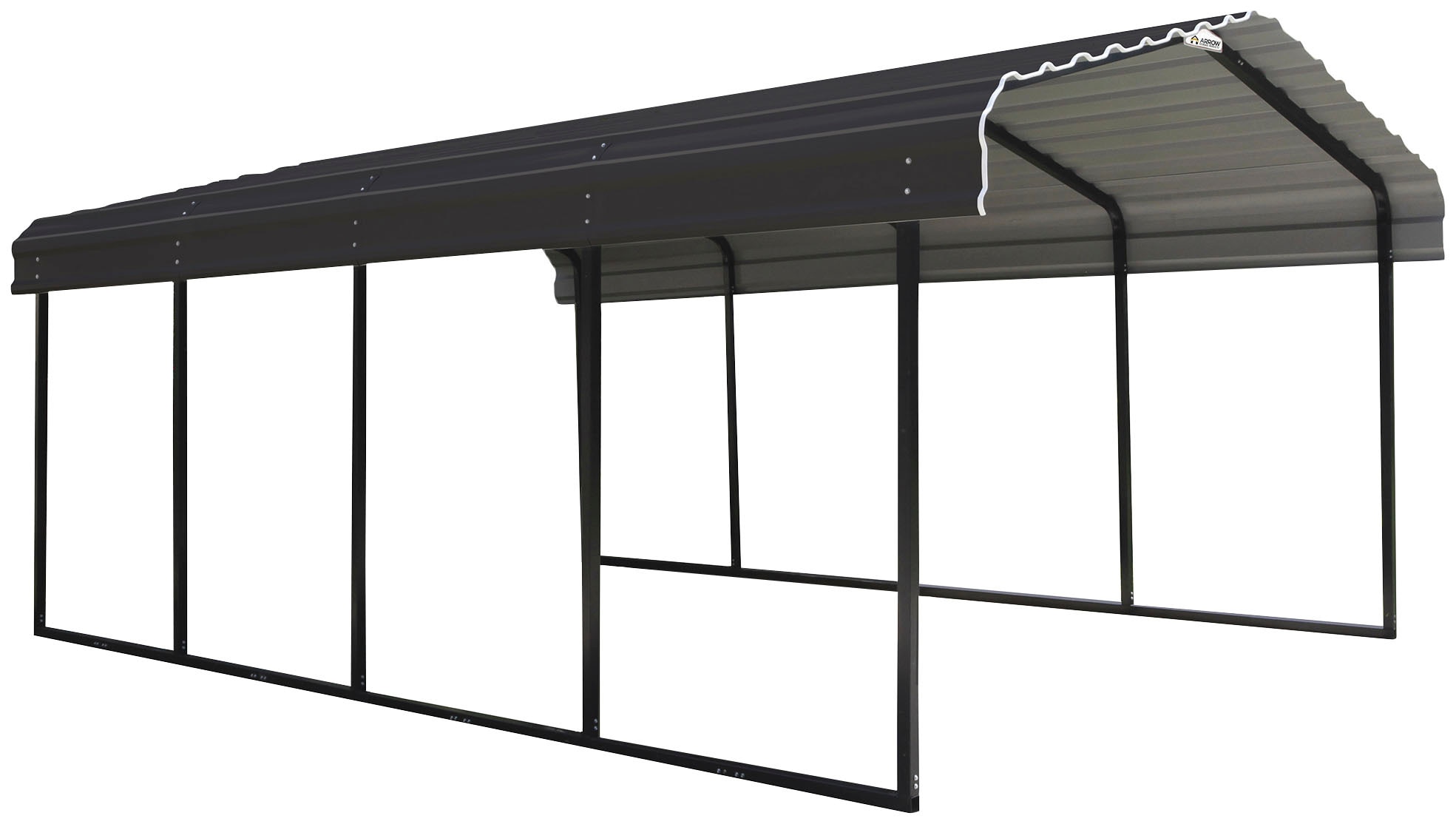 ShelterLogic Einzelcarport »Rom«, Stahl, 370 cm, Grau, aus verzinktem Stahl