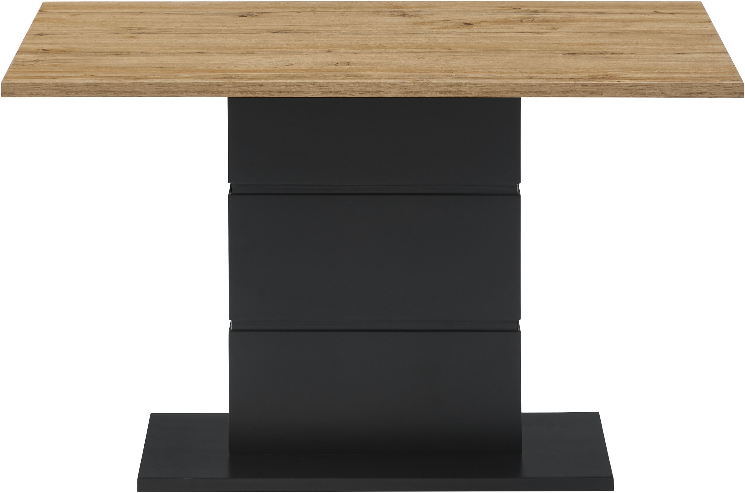 Esstisch HOME AFFAIRE "Geranie", schwarz (naturfarben), B:120cm H:76cm T:80cm, MDF, Tische, Esstisch, mit pflegeleichter Melaminoberfläche, lackierter Fuß 3