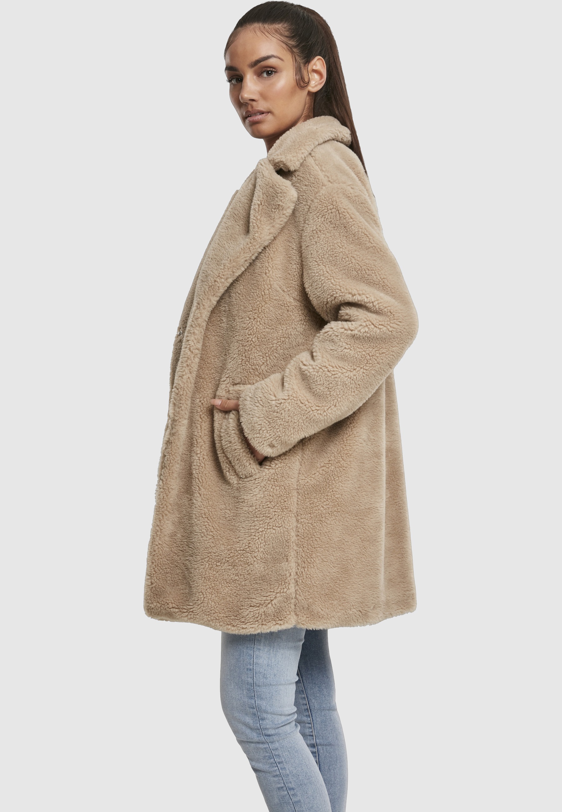 URBAN CLASSICS Parka »Urban Classics Damen Ladies Oversized Sherpa Coat« 1 Stk. tlg. ohne Kapuze