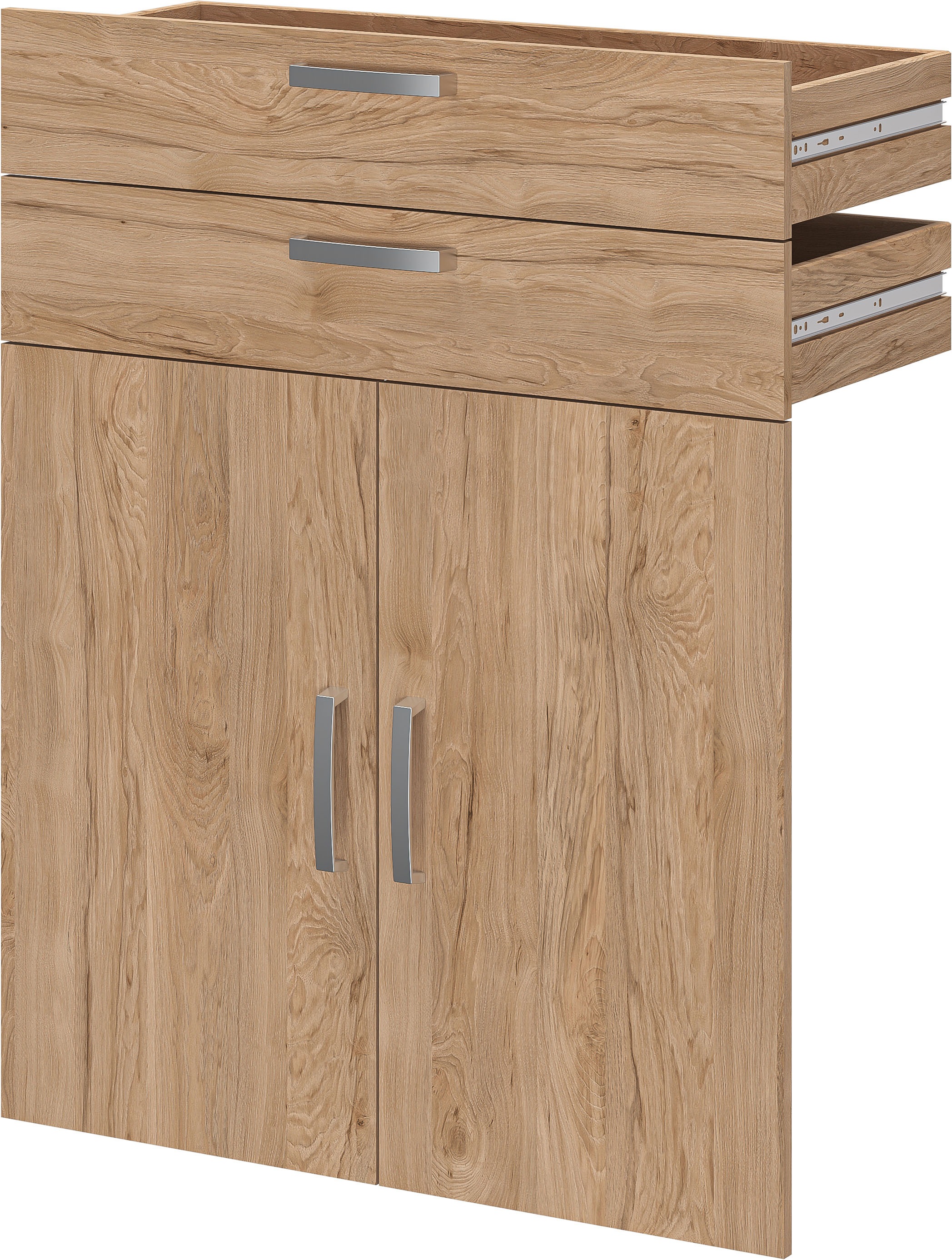 Schubkasteneinsatz FMD, B:84cm H:106cm T:35cm, braun, Holzwerkstoff, Schubladen, "Calvi", SET: Türen und Schubkästen