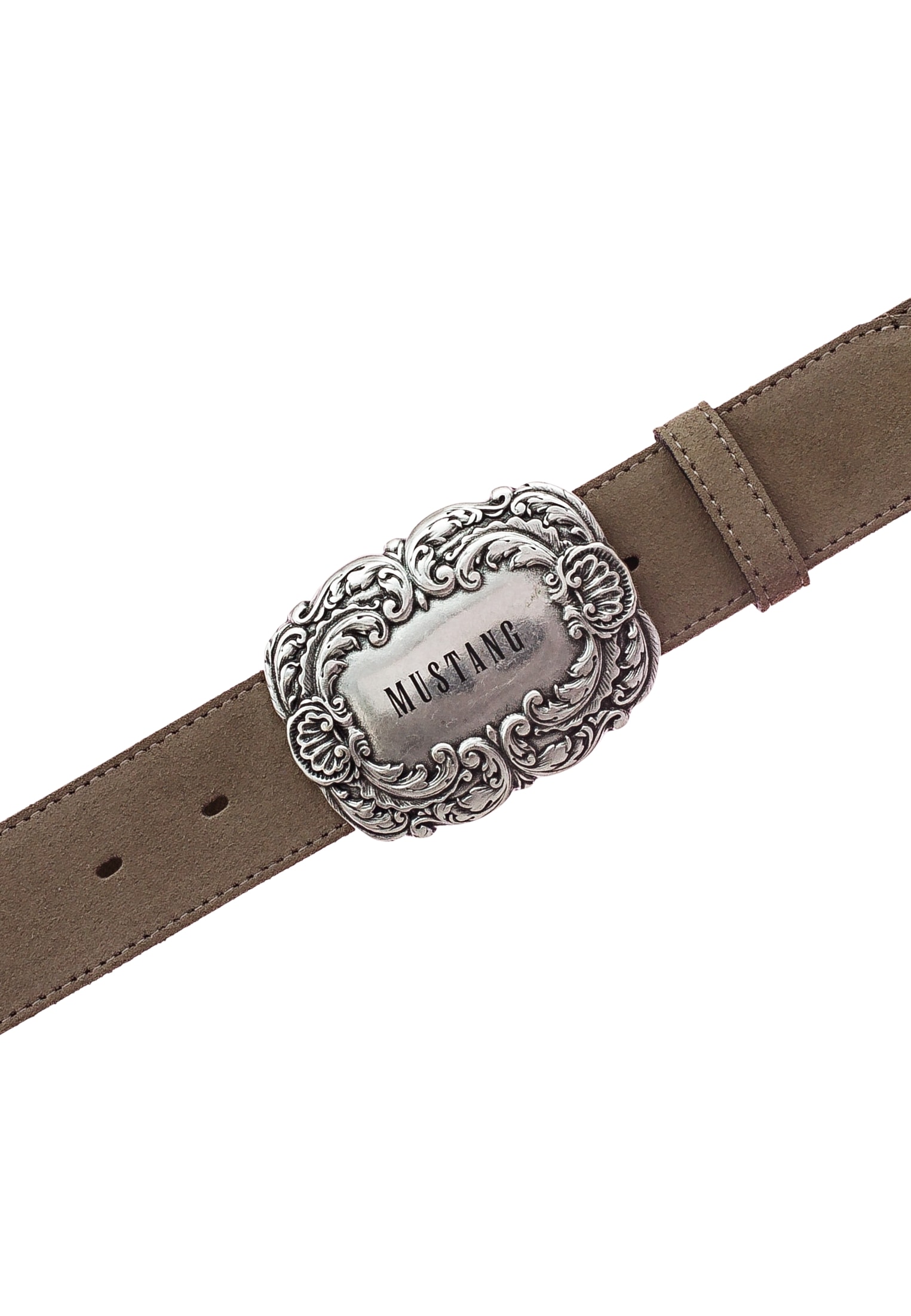 MUSTANG Ledergürtel 4 cm breit, geschwärzte Koppelschließe