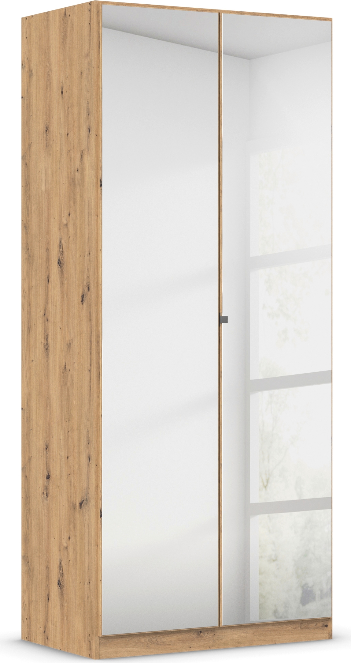 rauch "Reflect" mit Spiegelfront, inkl. praktischer Inneneinteilung und Stoffboxen-Set