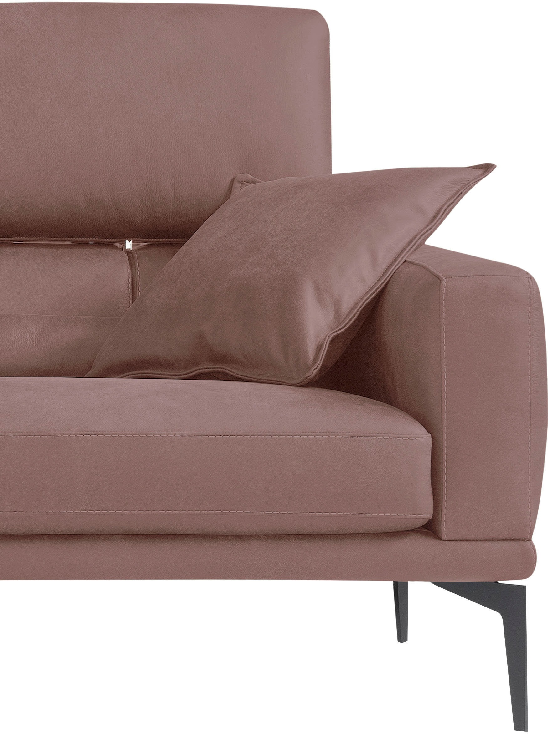 Egoitaliano 2,5-Sitzer »Masu, Designsofa mit erstklassigem Sitzkomfort«, inkl. 2 Kissenrollen, Rückenelemente manuell verstellbar, Metallfüße