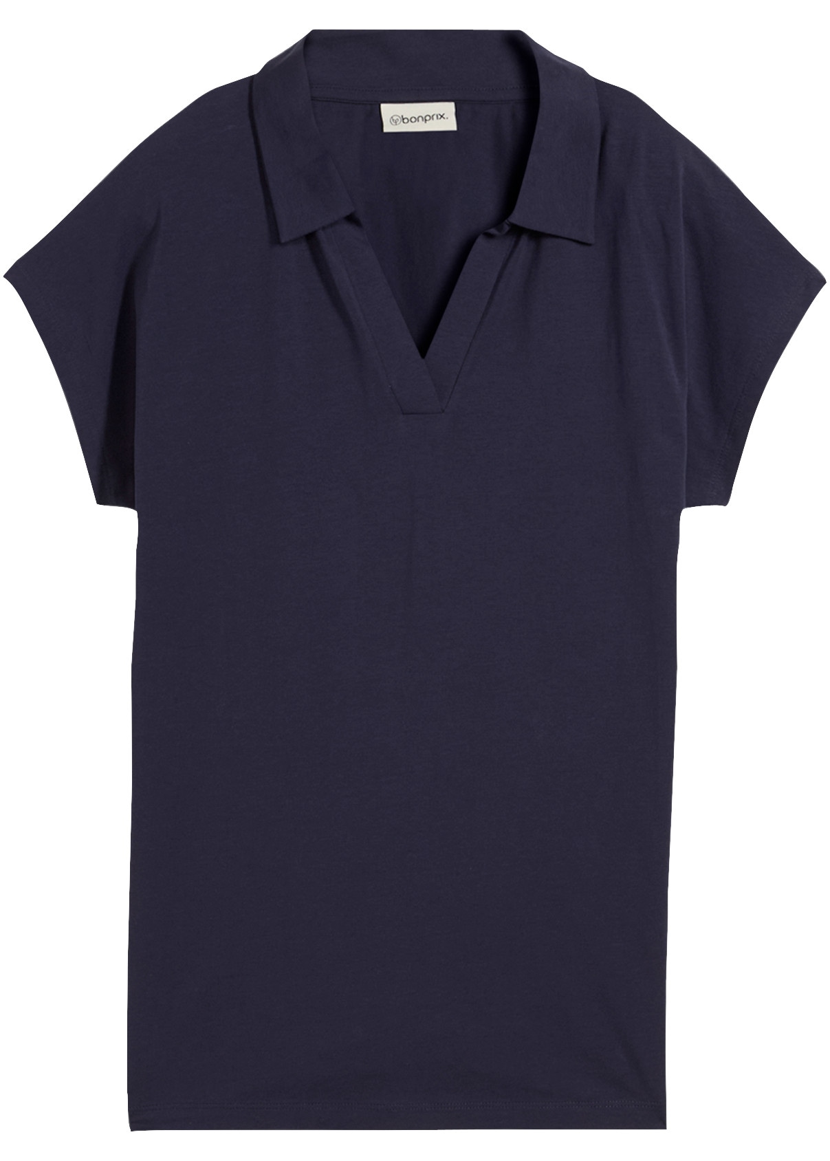 bonprix T-Shirt Regular Fit Passform, Kurzarm, offener Polokragen