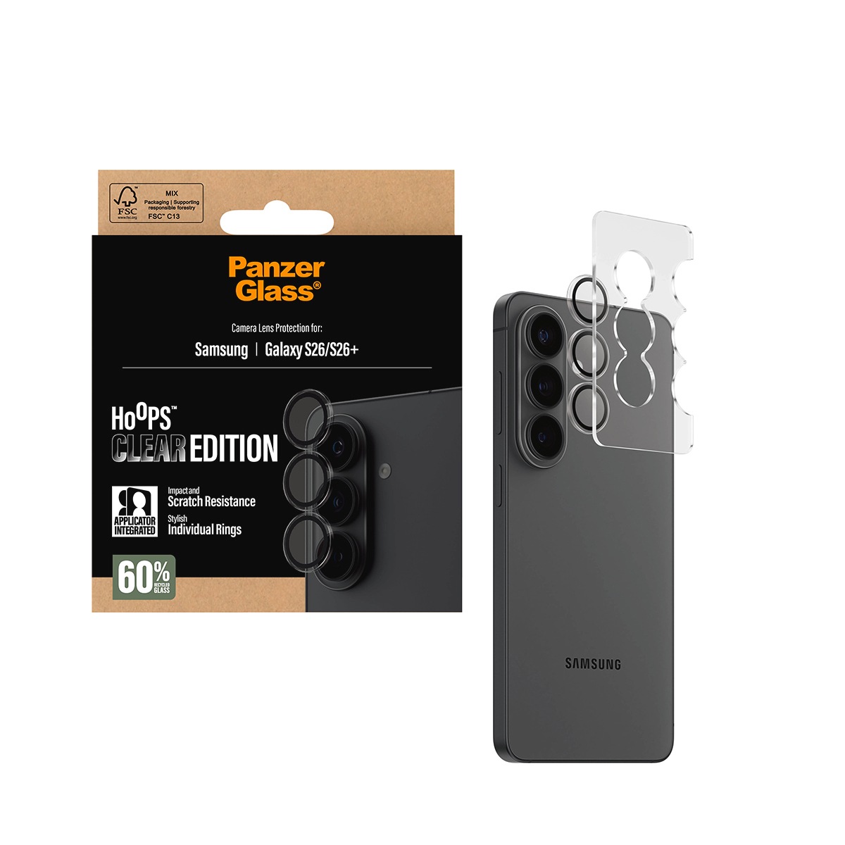 Samsung Galaxy S26 / S26+ (Plus) PanzerGlass Hoops - Kamerabeskyttelse - Gjennomsiktig 3