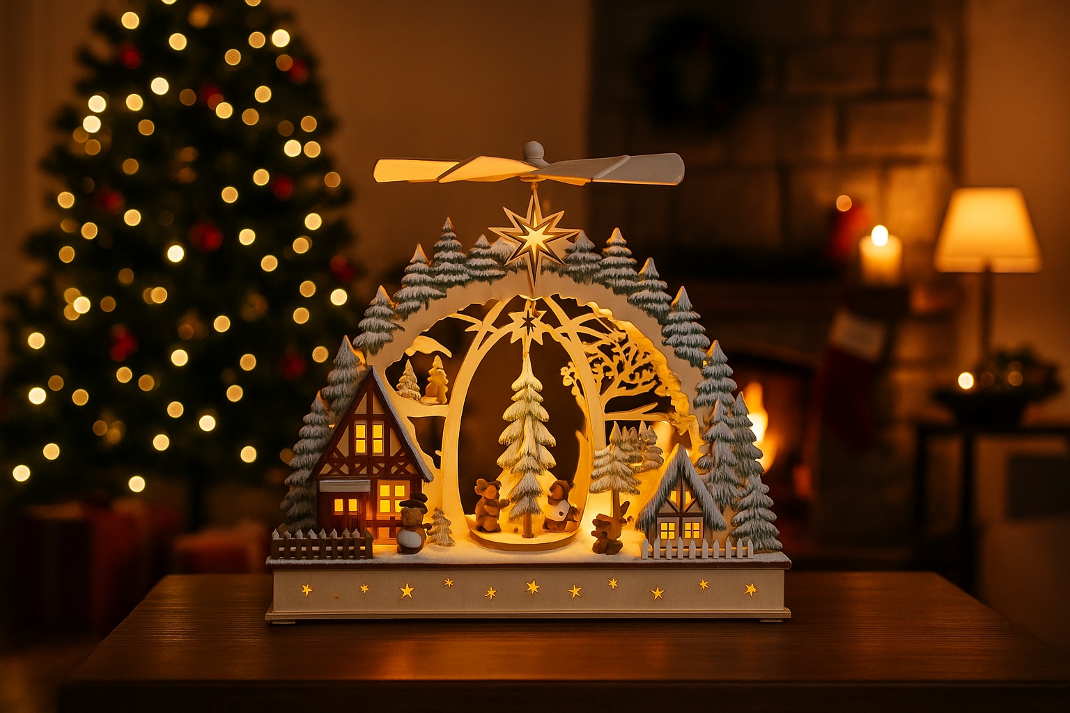 Myflair Möbel & Accessoires LED Schwibbogen LED-Beleuchtung, Pyramide, batteriebetrieben