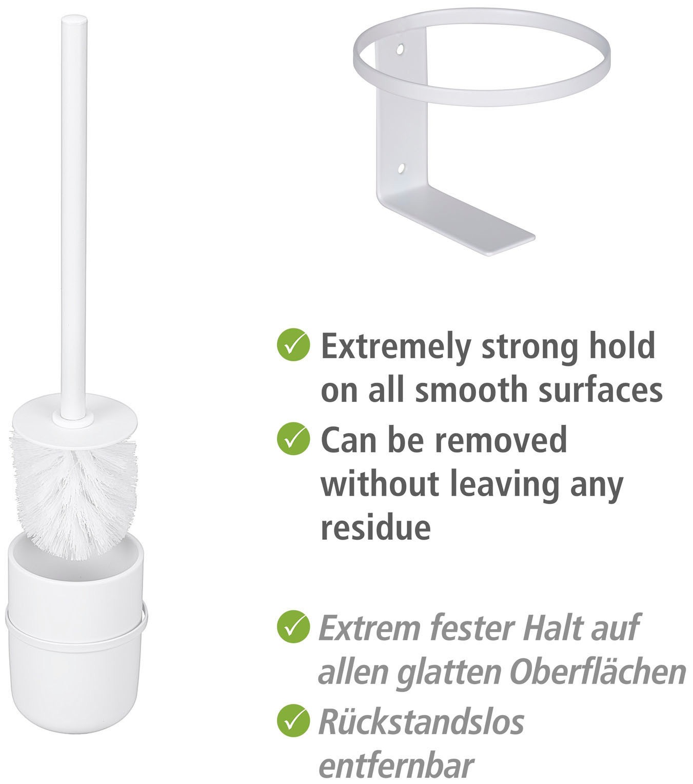 WENKO WC-Garnitur »Turbo-Loc® Carpino«, aus Kunststoff-Metall, weiß, Befestigen ohne Bohren