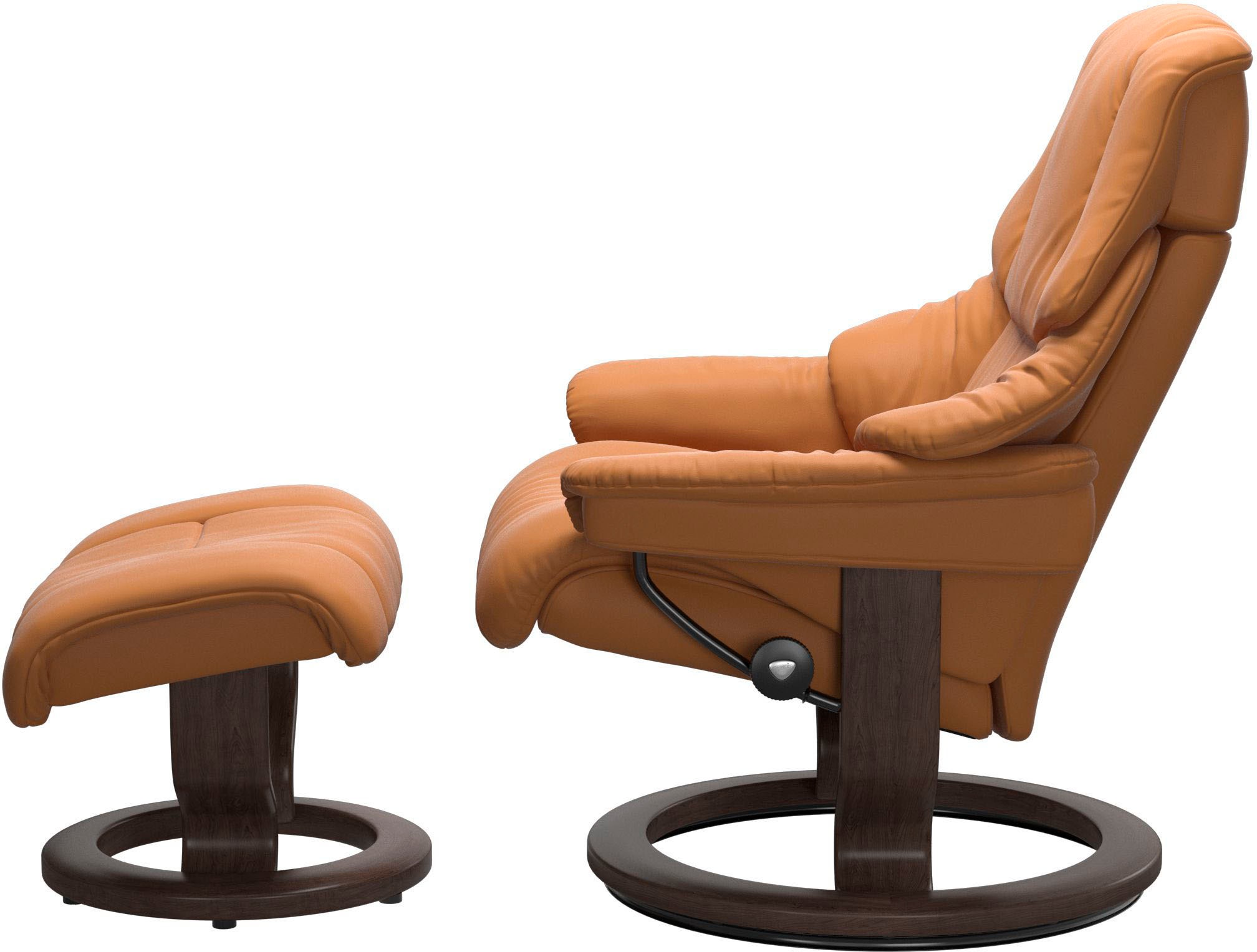 Stressless® Relaxsessel »Reno«, (Set, Relaxsessel mit Hocker), mit Hocker, mit Classic Base, Größe S, M & L, Gestell Wenge