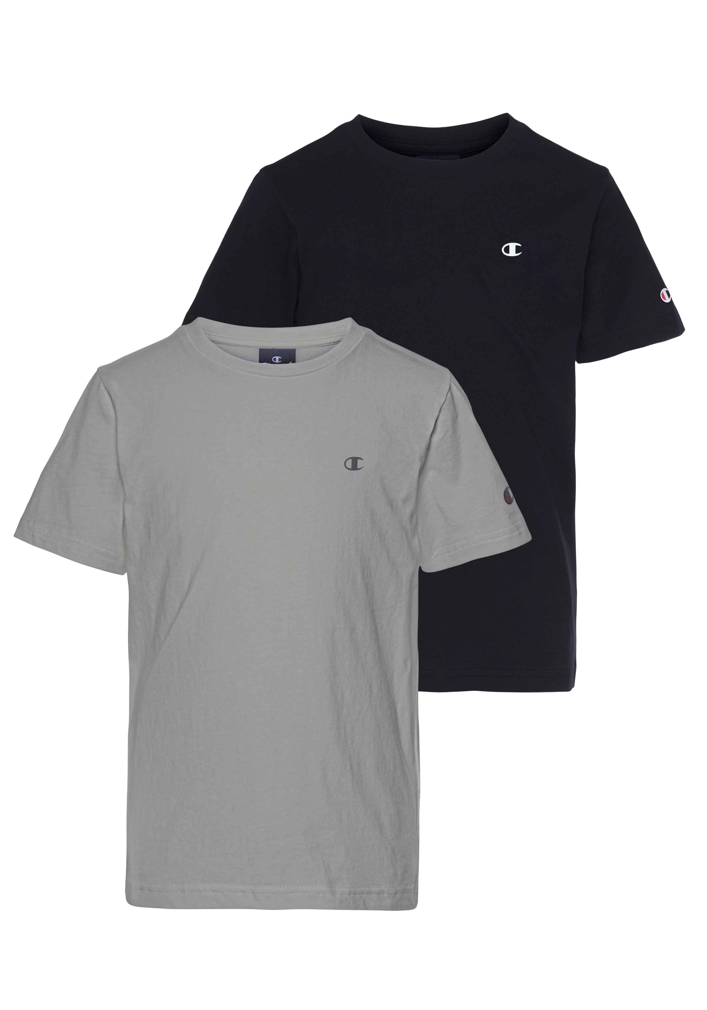 Champion T-Shirt Packung, 2 Stk. 2er-Pack, Kurzarm, mit Rundhalsausschnitt, aus Baumwolle