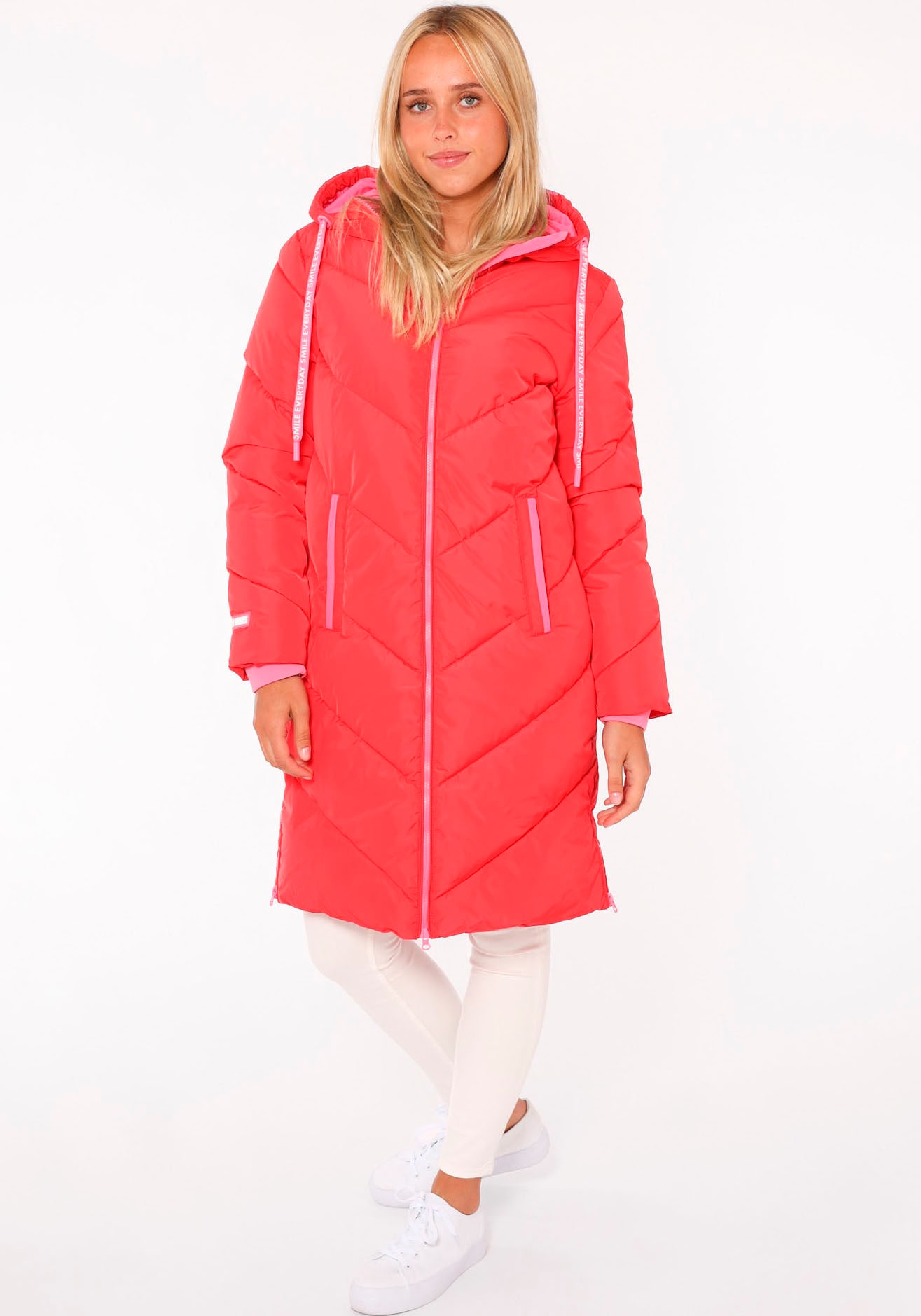 Zwillingsherz Steppjacke ""Good Vibes Only"" mitKapuze mit Kapuze, Backprin günstig online kaufen