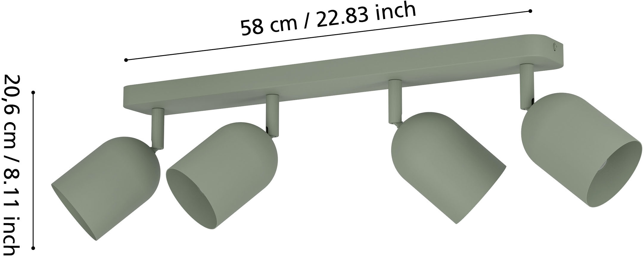 EGLO Deckenspot »TILSTON Spotlampe - Stahl - E14 - 4X40W - IP20« E14 1 Stk. Deckenlampe, Deckenstrahler, Strahler, L58 x B8 x H20,5 cm