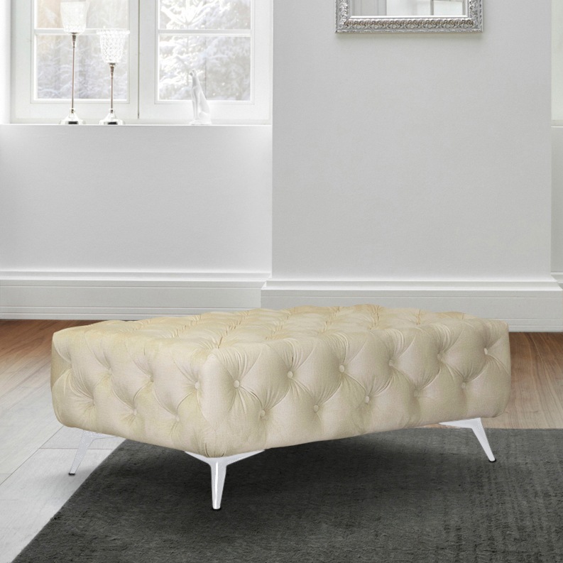 Home affaire Polsterhocker "Amaury" Chesterfield-Optik, Breite 120cm, Fußfa günstig online kaufen