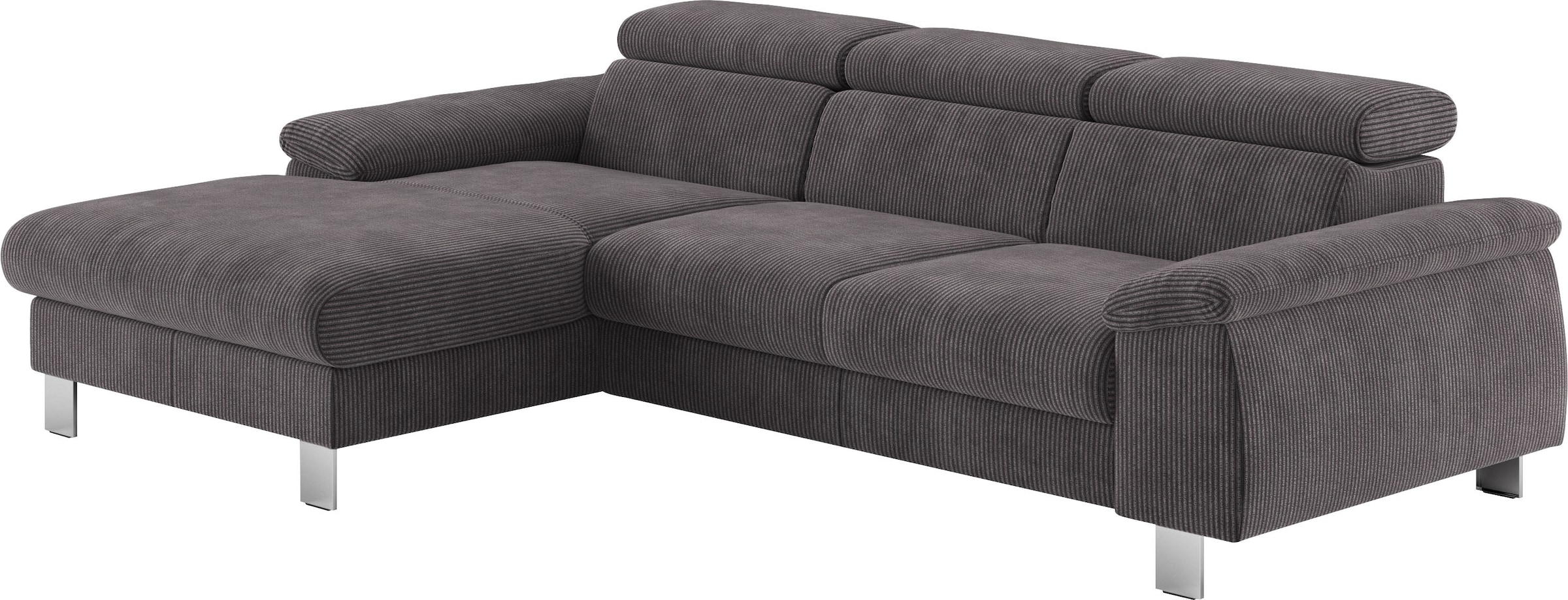 COTTA Ecksofa Komaris, Ecksofa, wahlweise mit RGB-LED-Beleuchtung und Bettfunktion/Bettkasten