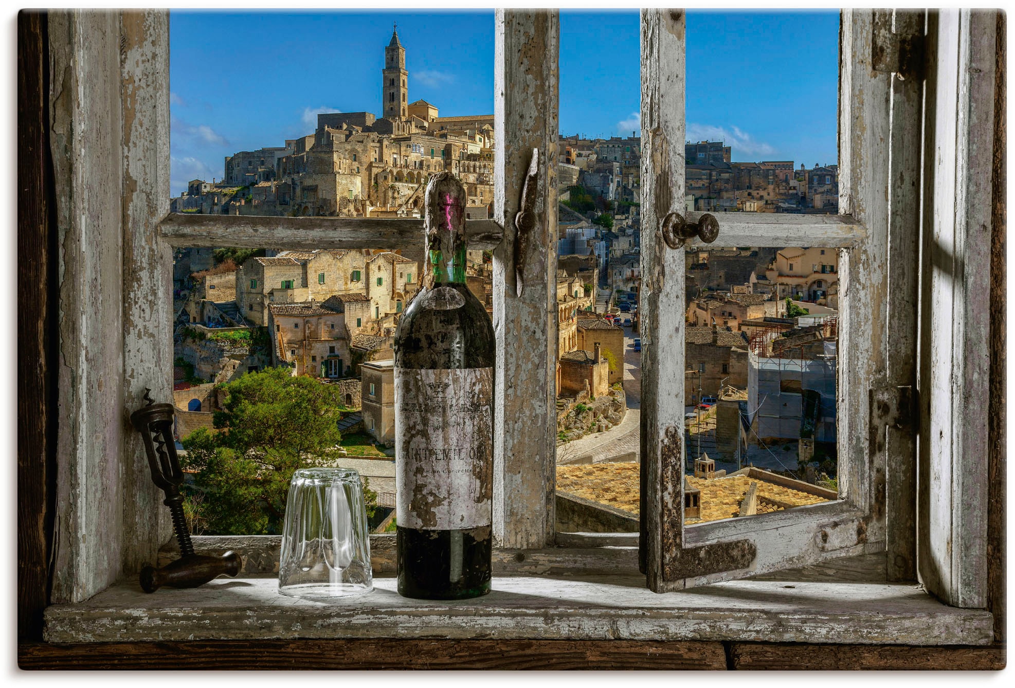 Artland Wandbild "Blick aus dem Fenster Matera, Italien" Fenster & Türen 1 günstig online kaufen