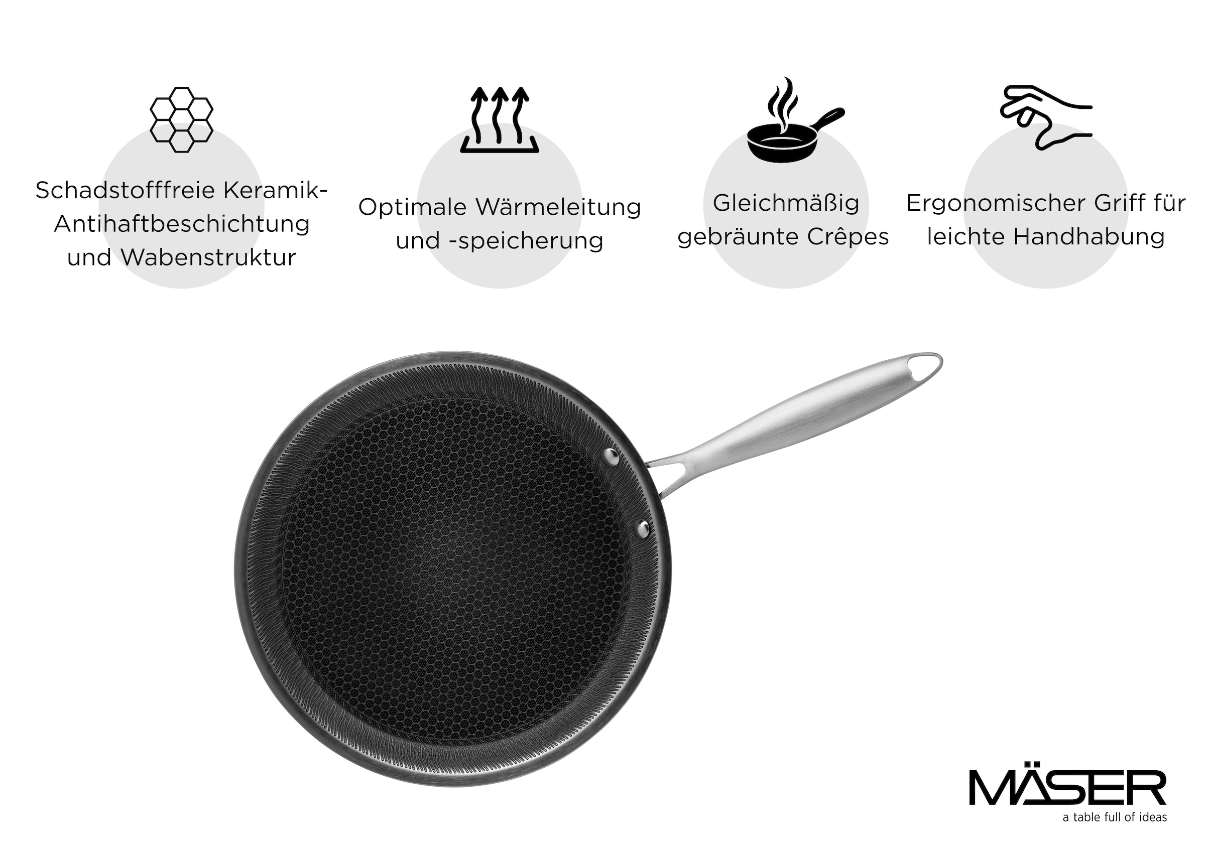 MÄSER Crêpepfanne »Hestia Keramik« Edelstahl 18/10 1 tlg.