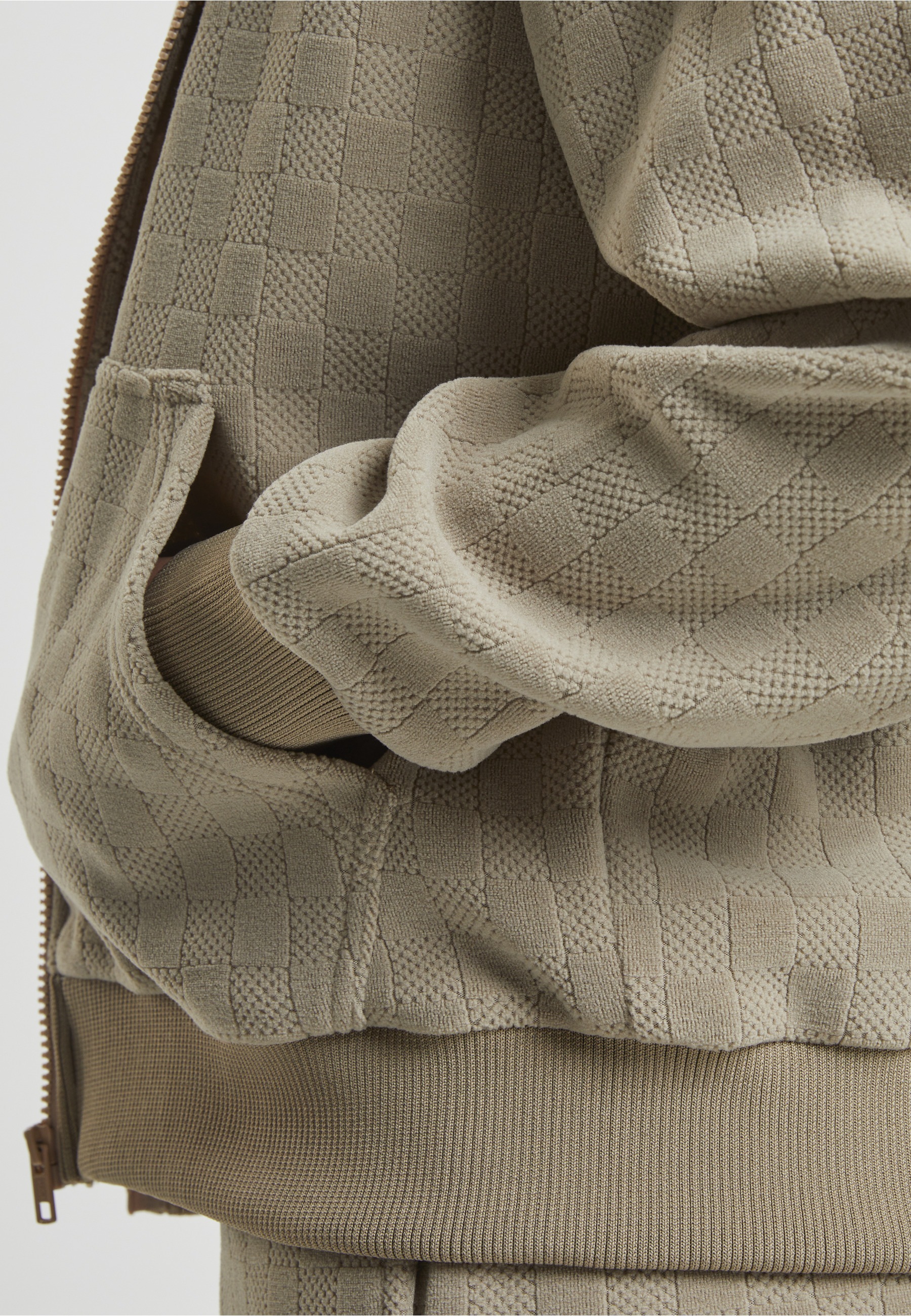 URBAN CLASSICS Sweatjacke »Urban Classics Ladies Jacquard Velvet Oversized Zip Hoody«