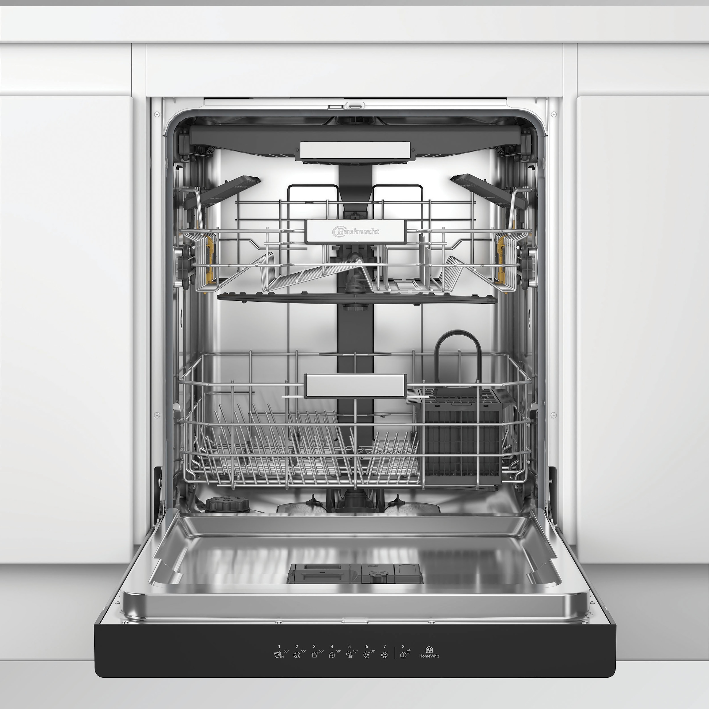 BAUKNECHT Unterbaugeschirrspüler »OBUC Ecosilent2 8650« 8,9 l 14 tlg. Maßgedecke ActiveDry – automatische Türöffnung, 2+2 Herstellergarantie