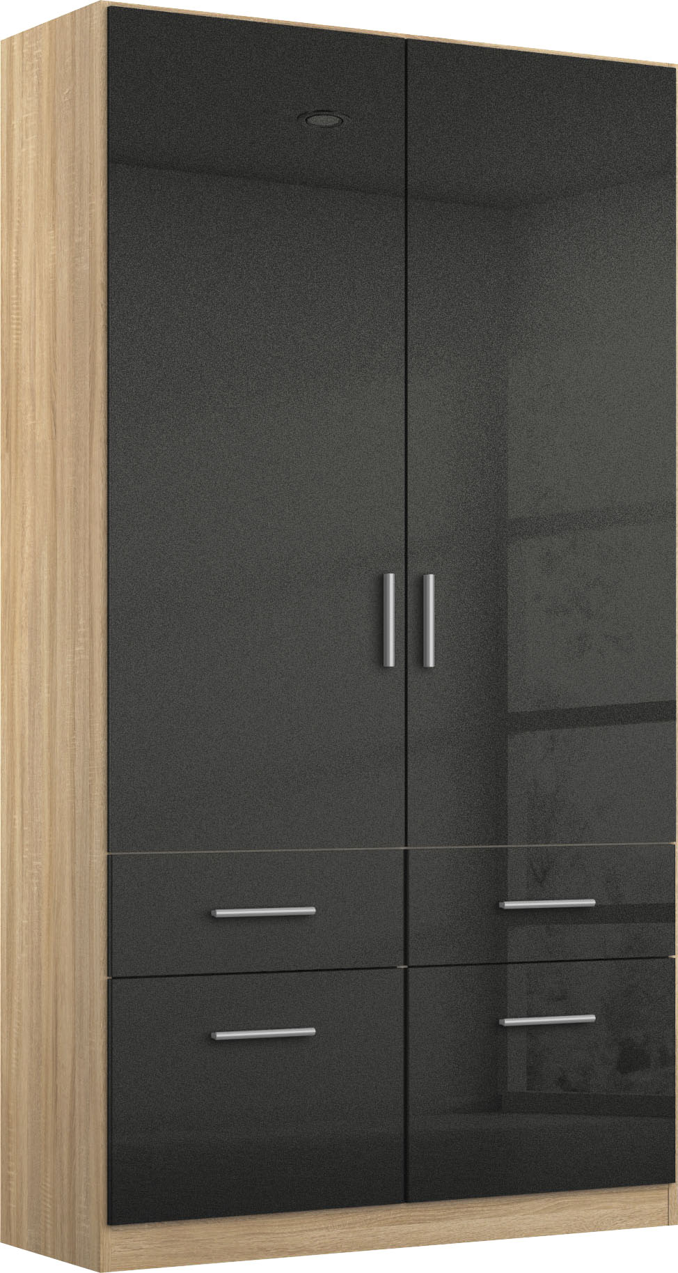 Drehtürenschrank RAUCH, B:91cm H:197cm T:54cm, grau, Holzwerkstoff, Schränke, "Kleiderschrank Schrank Garderobe Schlafzimmerschrank CELLE", in 4