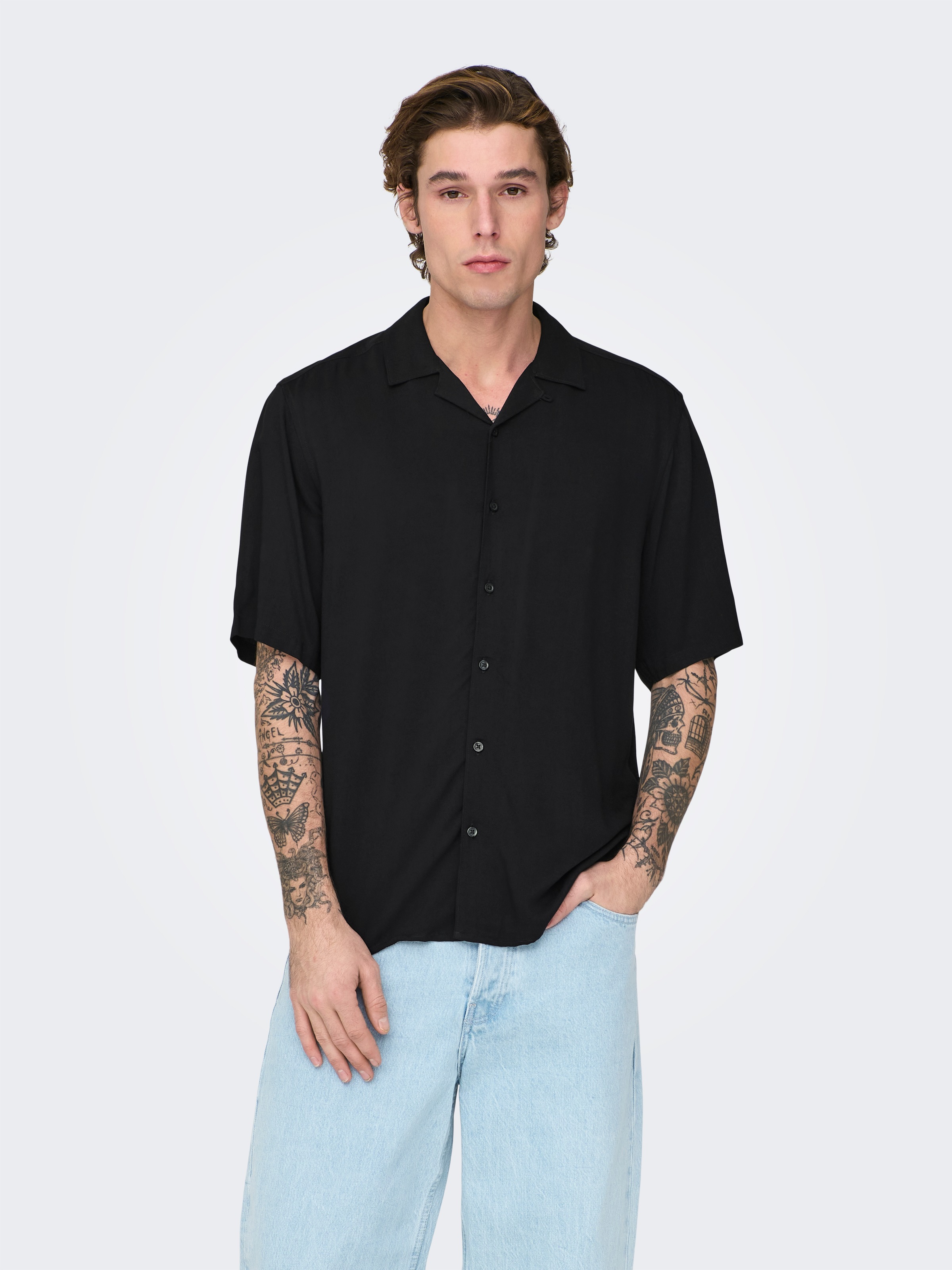 ONLY & SONS Kurzarmhemd »ONSDASH LIFE REG VISC RES SS SHIRT«
