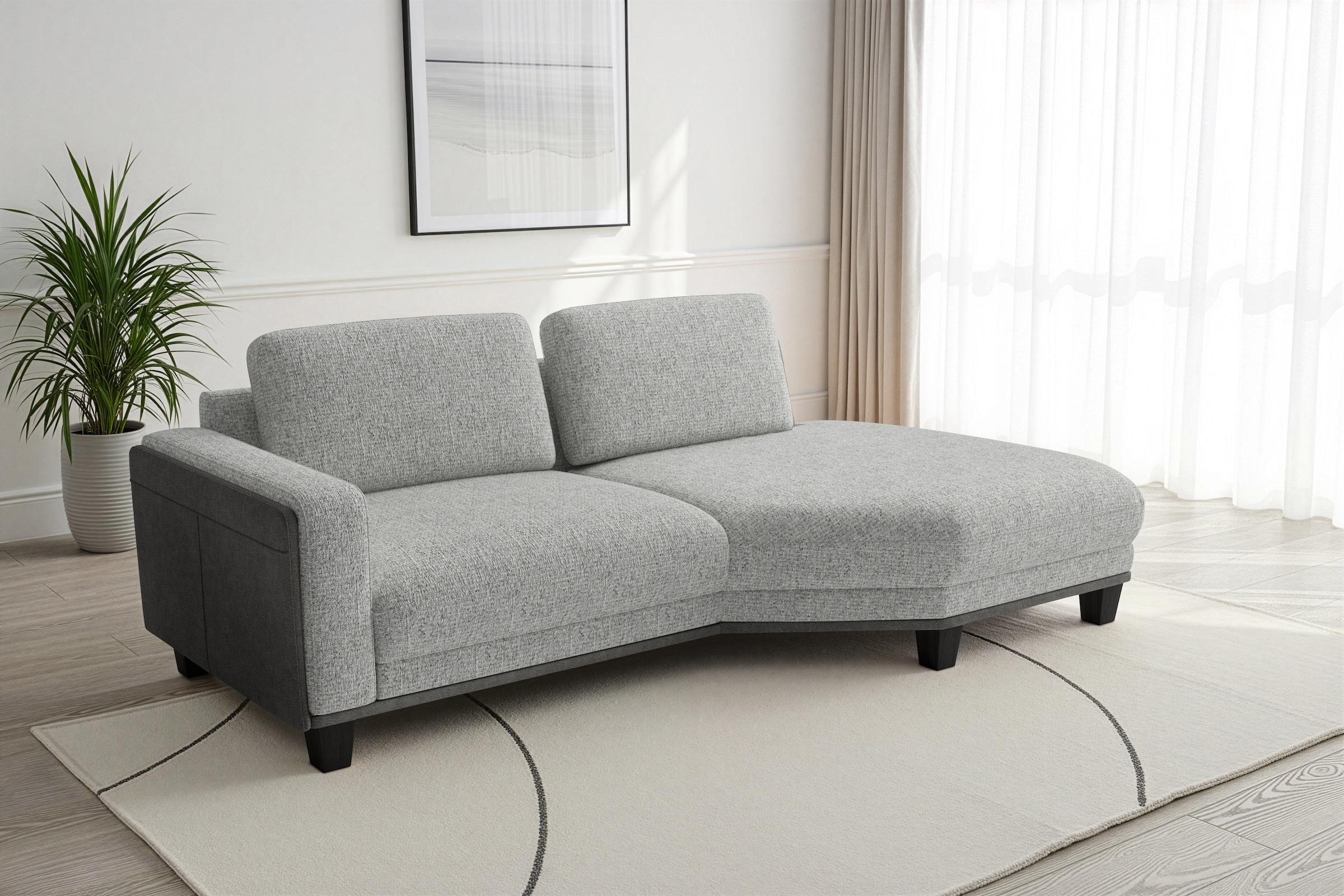 sit&more Ecksofa "Concept" Modernes Sofa in drei Fußfarben zur Auswahl
