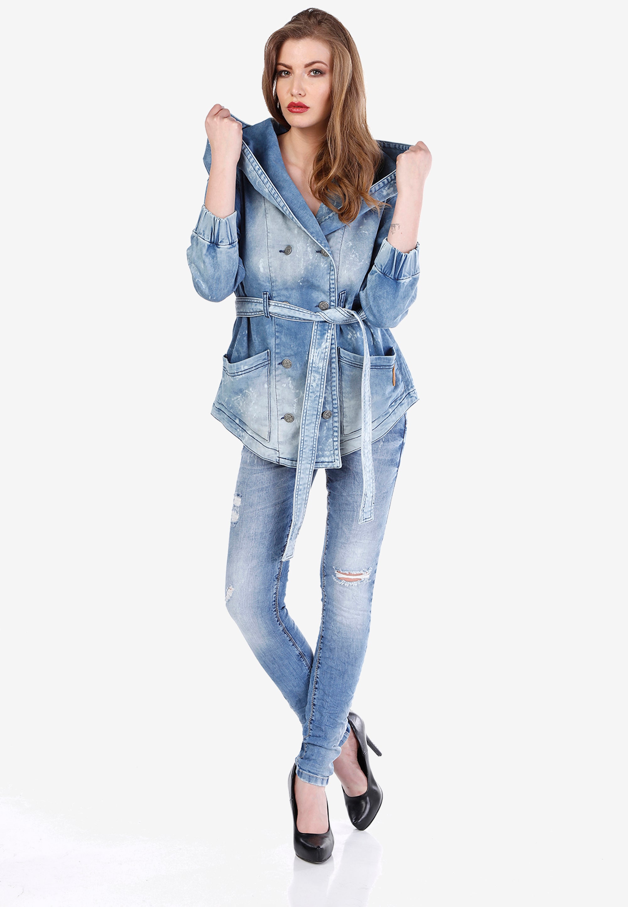 Cipo &amp; Baxx Jeansjacke im zweireihigen Design GU7461