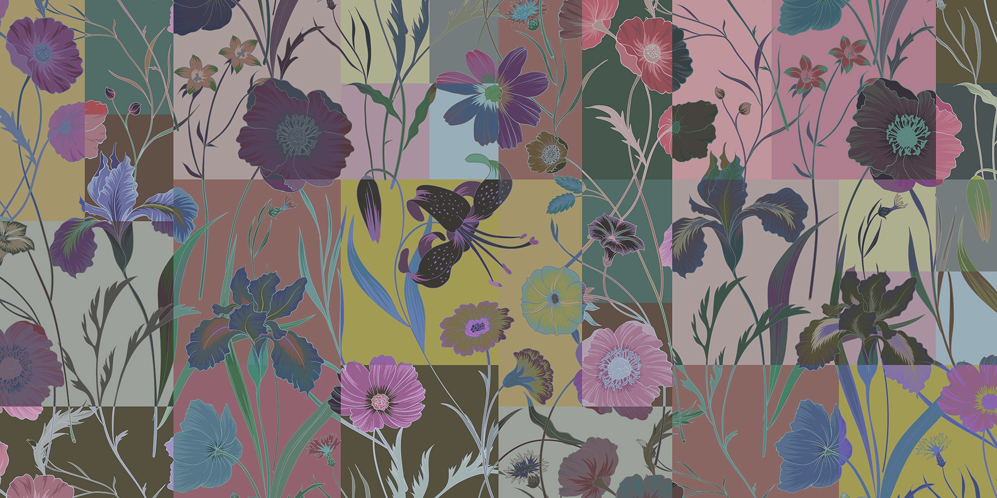 living walls "Walls by Patel Floral Patch 3" glatt Vlies, Wand, Schräge günstig online kaufen